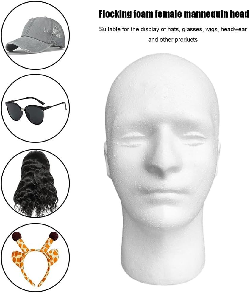Foam Mannequin Head Stand for Wig and Hat Display image number 1