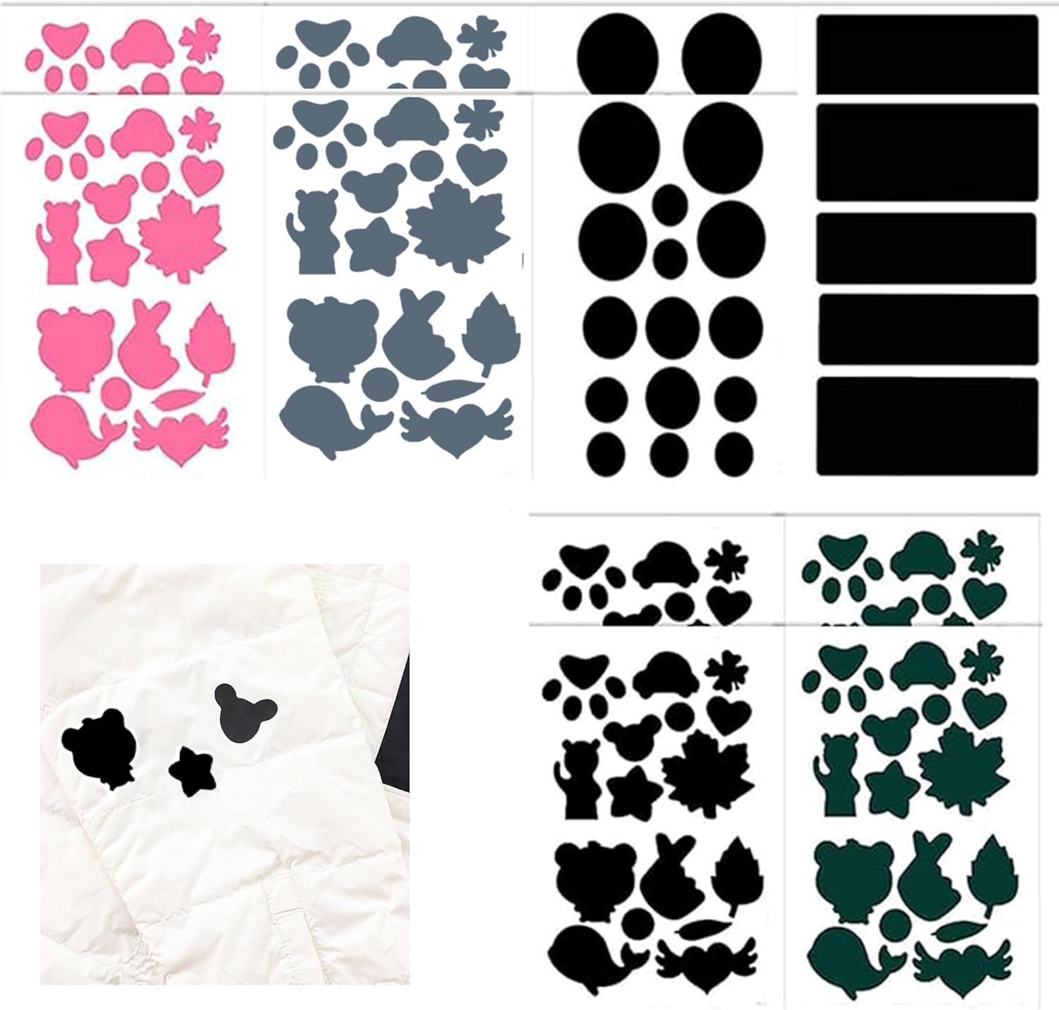 12 Sheets Repair Patches for down Jackets,Non-Marking Repair Torn Hole Patch Sticker,Waterproof Fabric Repair Patch,Multi Sizes & Shapes,For Coat Clothing Tent Sleeping Bags Ski Pants Holes Fixing image number 5