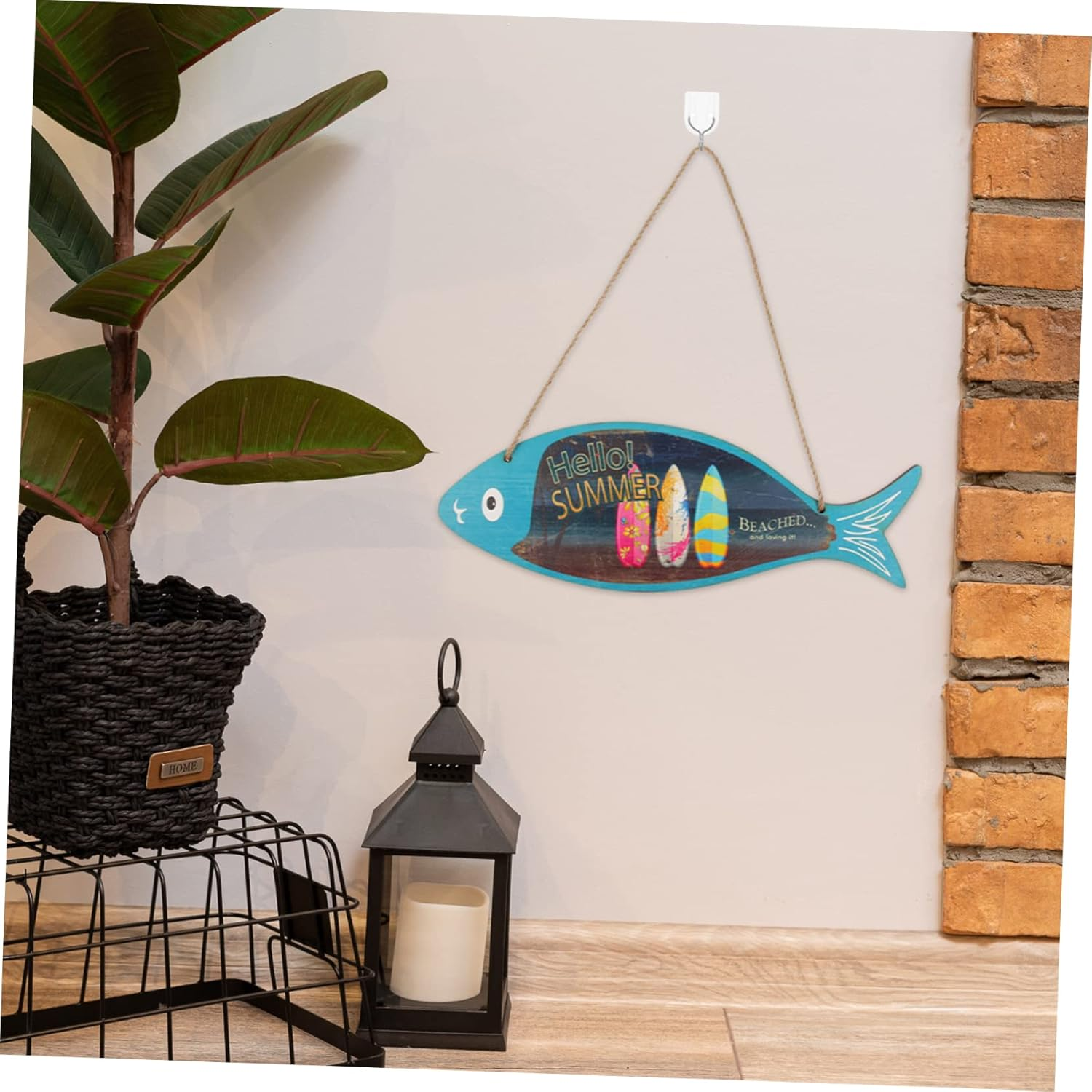 Wooden Fish Pendant Decorative Wall Ornament Nordic Fish Ornament for Household Wall Decor for Living Bedroom image number 2