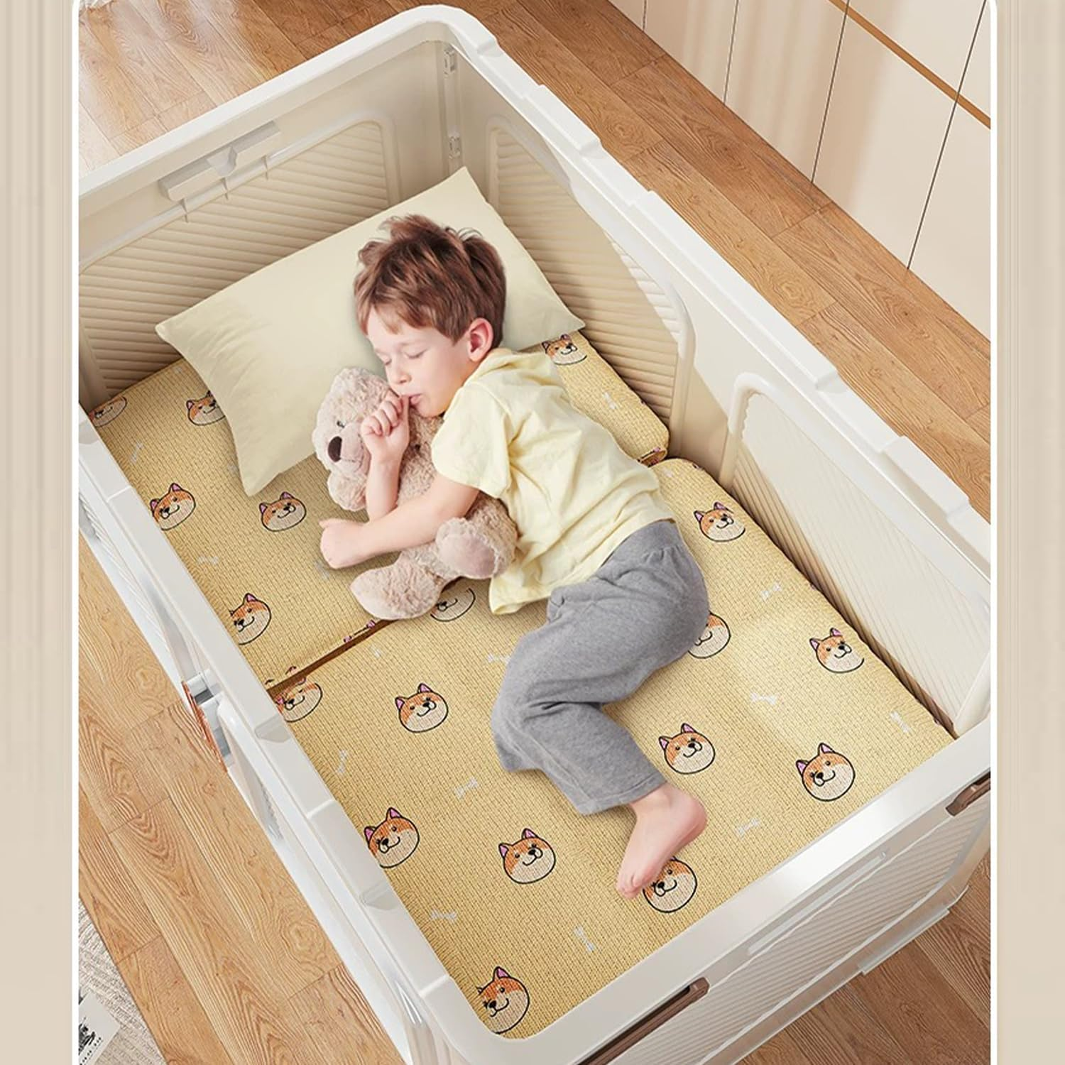 MOTYYA 660 Qt Stackable Storage Bin with Lid, 165Gal Extra Large Collapsible Storage Boxes, Folding Plastic Drawer, Heavy-Duty Store Cabinet, Closet Organizer for Home Kitchen, 3 Pack White image number 2