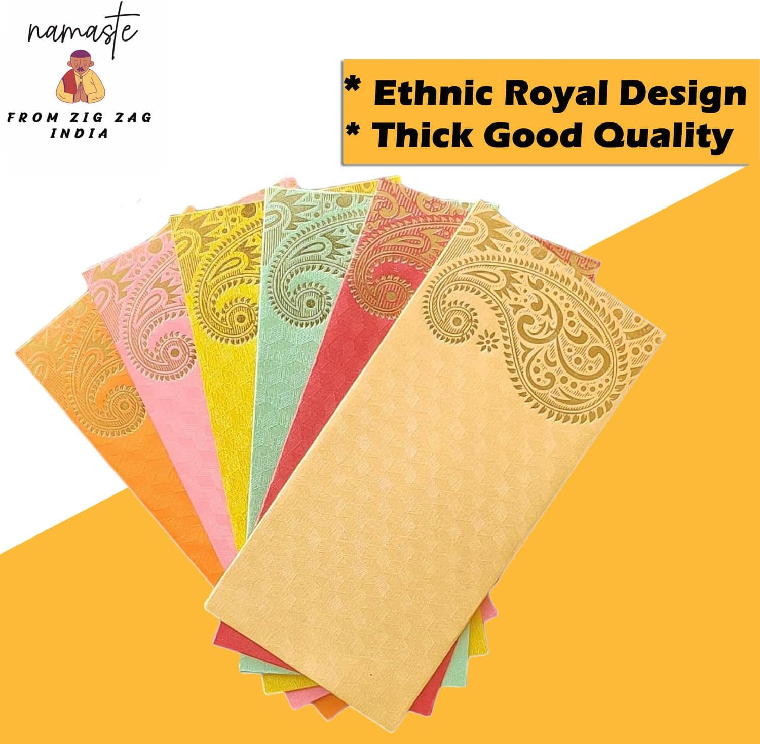 Elegant Money Gifting Envelopes Pack of 25 Cash Holder Designer Lifafa for Weddings, Invitations, Gift of Prosperity Multi Color image number 4