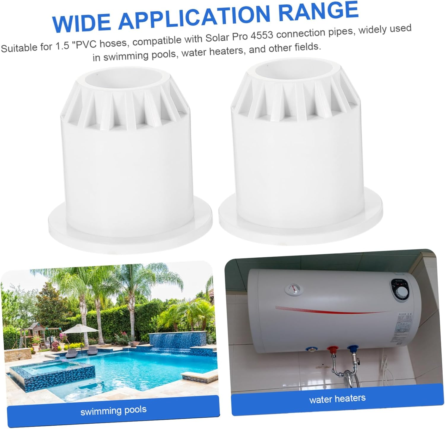 VANZACK 2Pcs PVC Hose Adapter Kit Reliable Pool Hose Adapter for Easy Replacement Compatible with Intex Simple Installation for Swimming Pool Supplies image number 5