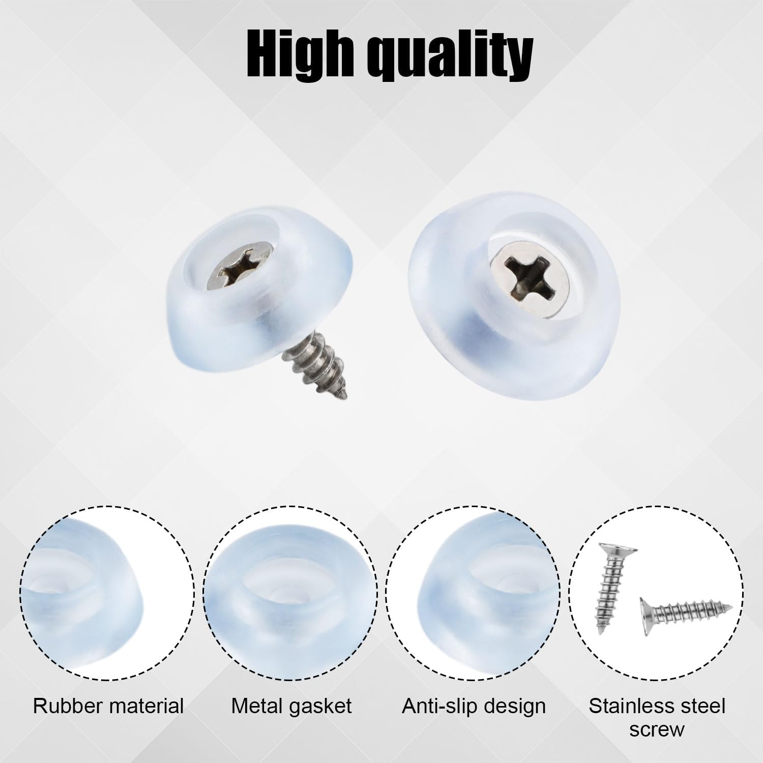 Rubber Feet, 50Pcs Cutting Board Feet Non Slip Bumpers with Stainless Steel Screws round Cutting Board Legs Pad for Furniture Kitchen Appliances