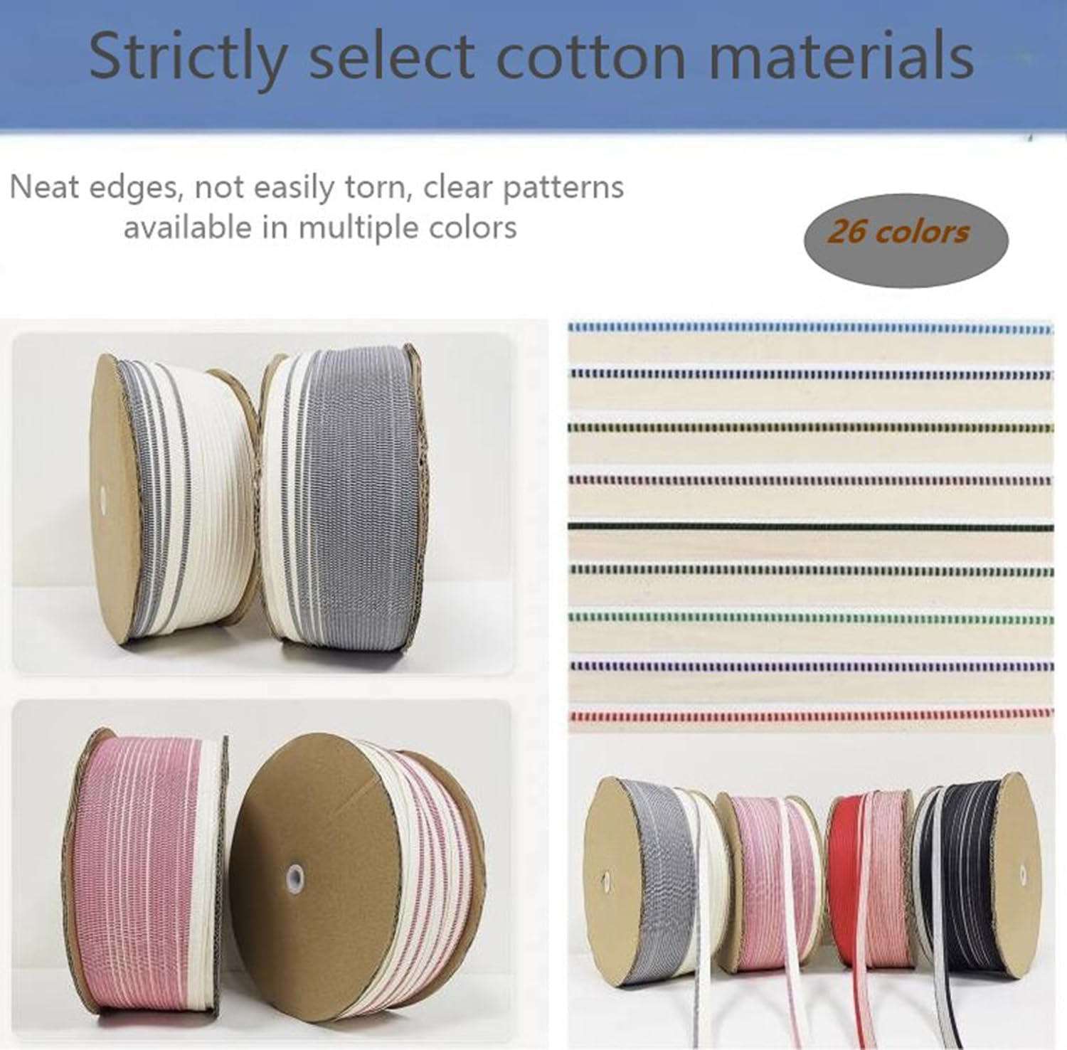 Hysgscwd 52Pcs Book Binding Headbands, 26 Colors 11.8Inch Bookbinding Endbands Book Binding Kit for Beginners, Book Headbands Binding Supplies, Archival Bookbinding Cloth, Book Decoration DIY Crafts