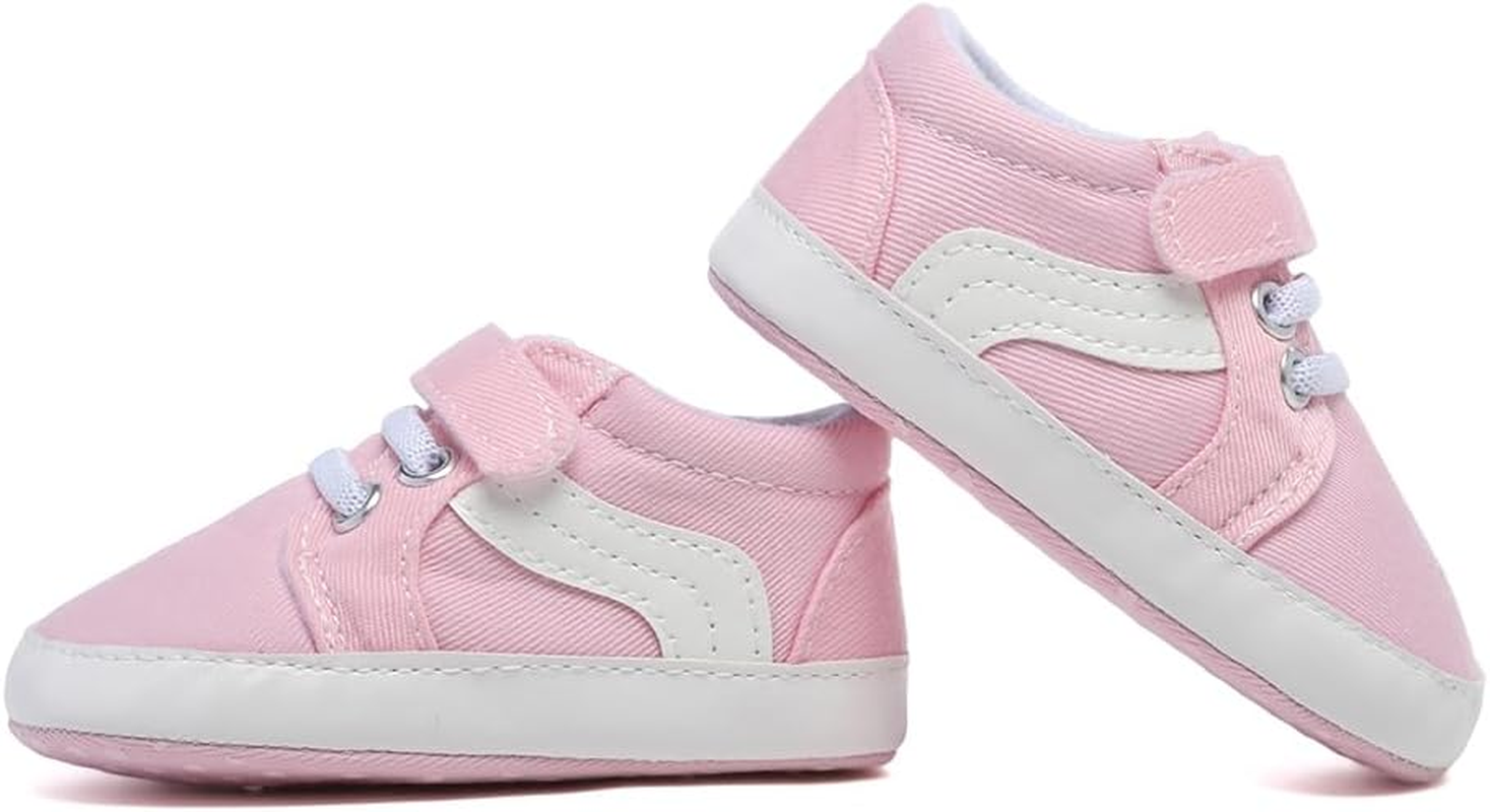 Baby Boys and Girls Celebrity High Top Sports Shoes Soft anti Slip Soles Newborn First Walker Canvas Fashionable Denim Shoes image number 4