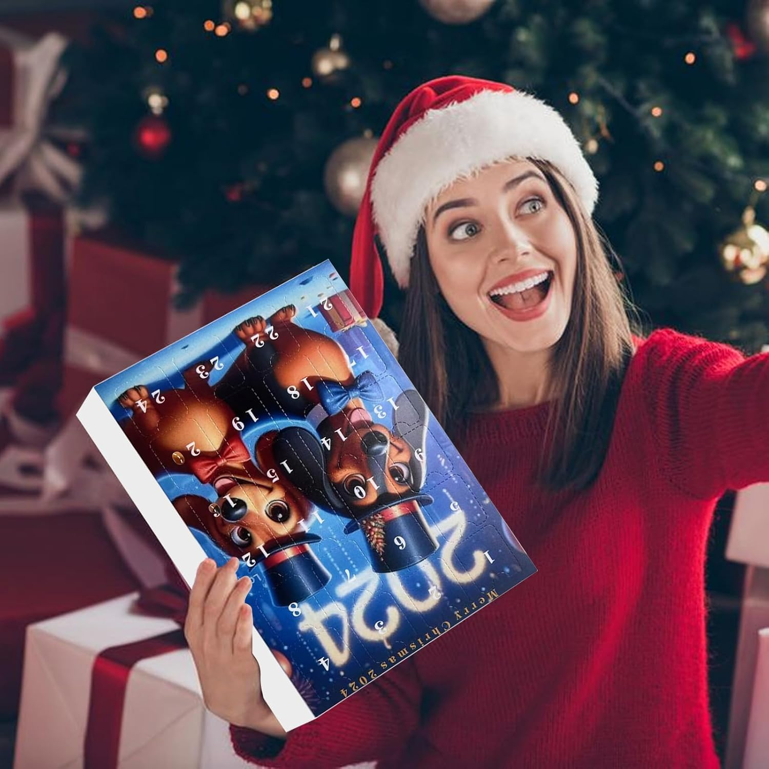 2024 Dachshund | Christmas Countdown Calendar | 24 Day of Surprises Funny Dog Set | Silly and Cute Dachshund Toy | Dog Charmss Pendant Countdown Calendar for Home Decor image number 3