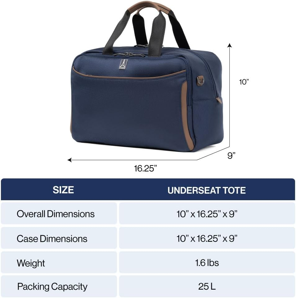Travelpro Crew Classic Lightweight Softside Luggage, Patriot Blue, Crew Classic Lightweight Softside Underseat Travel Tote Bag image number 4