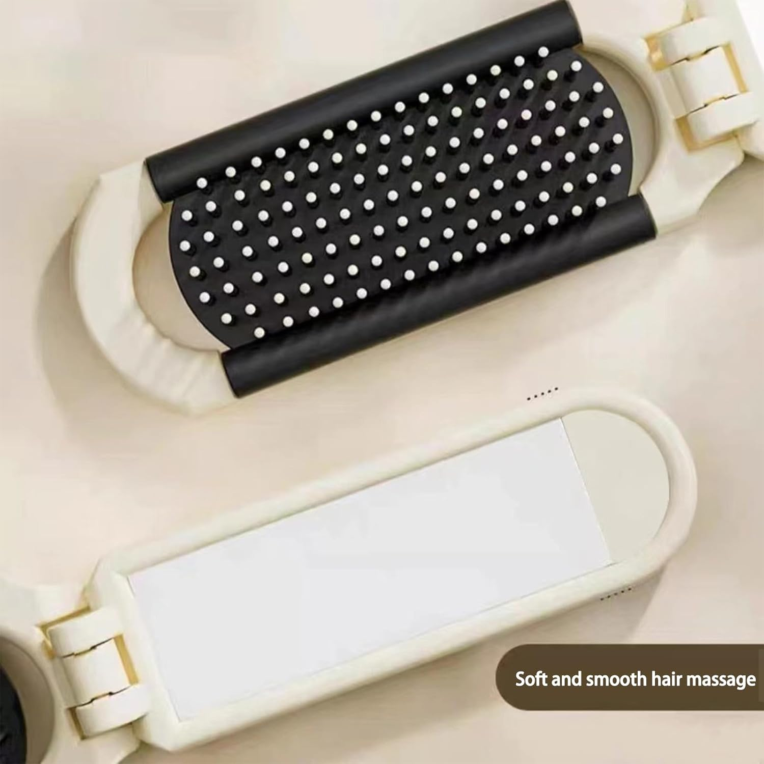 CTOUUGRS 2 Pack Folding Travel Brushes for Hair, with Detachable Mirror, Portable Scalp Massage Comb for Women Men, Compact Hairbrush for Purse Gym Travel Outdoor Styling Essentials image number 4