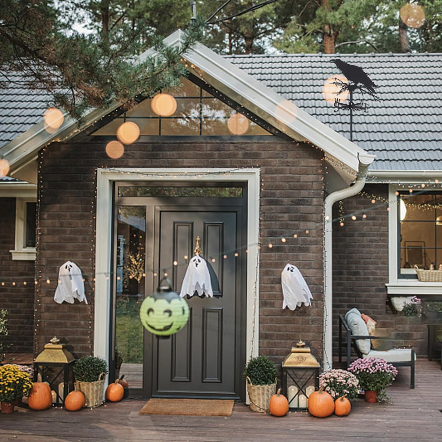 SUPERDANT Crow Weather Vane Black Metal Wind Vanes for outside Weathervane Crow Animal Weathervanes for Yard Garden Decorative Outdoor Farmhouse Farm Barn Sheds Patio Decorations