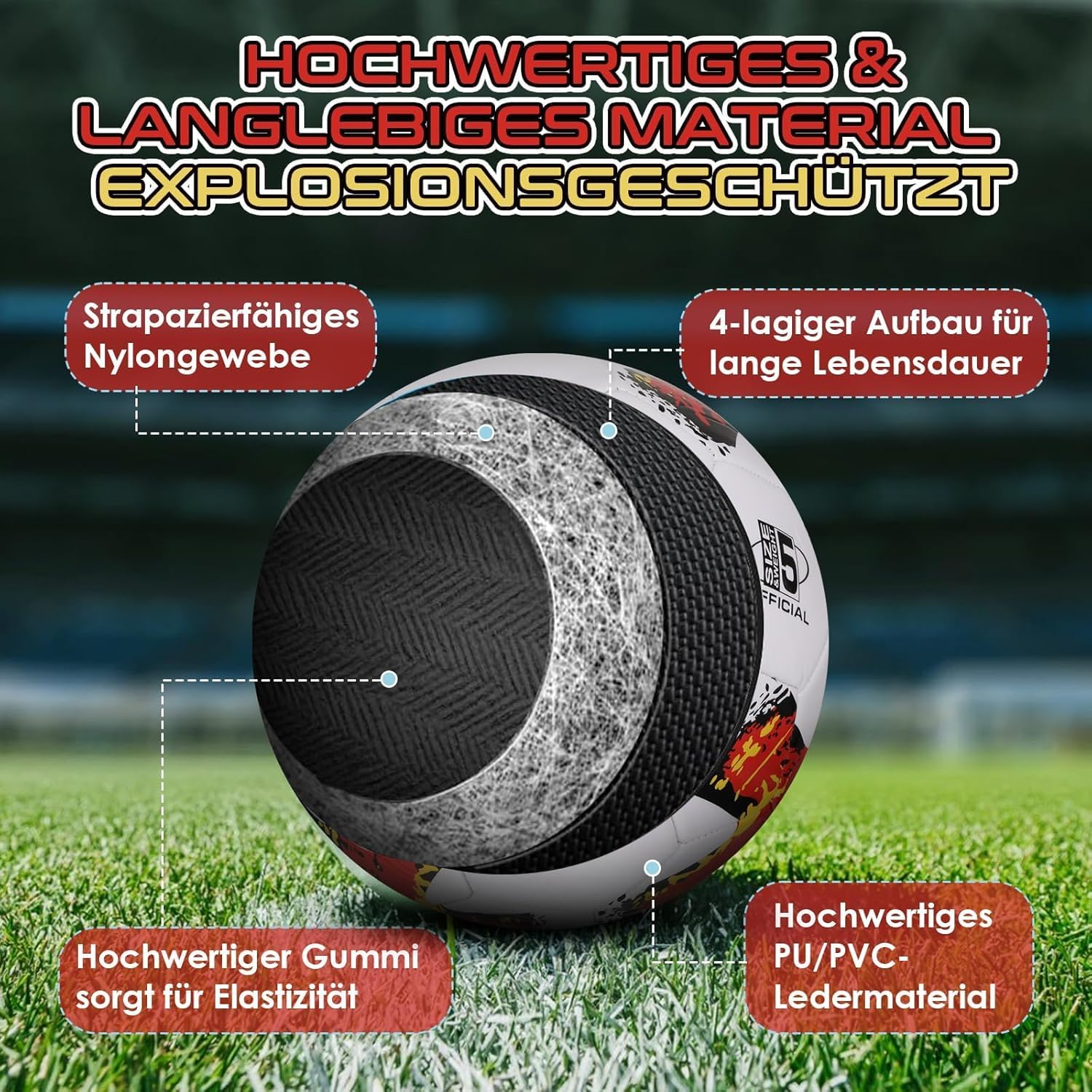 Soccer Ball Size 5, Soccer Ball Unisex, Adult Soccer Ball, Official Size 5 Soccer Ball, Soccer Ball Size 5 for Youth and Adult Games Training Ball, Players Game, Back to School Gift