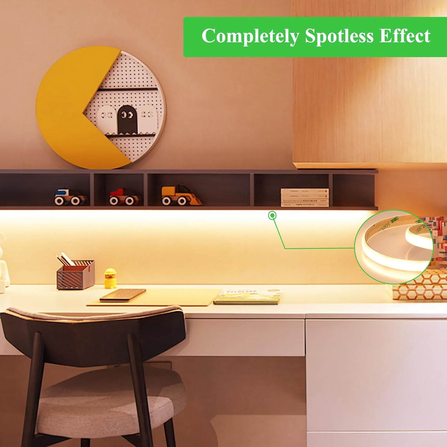 JOYLIT 24 V Diffuse LED Strip 5 M 3000 K Warm White Waterproof Invisible Leds, CE UL PRO 280Leds/M 20W/M 8600LM Super Bright without Dots LED Strip, CRI 92+ Dimmable Strip LED (Requires 24 V 5 a Power image number 6