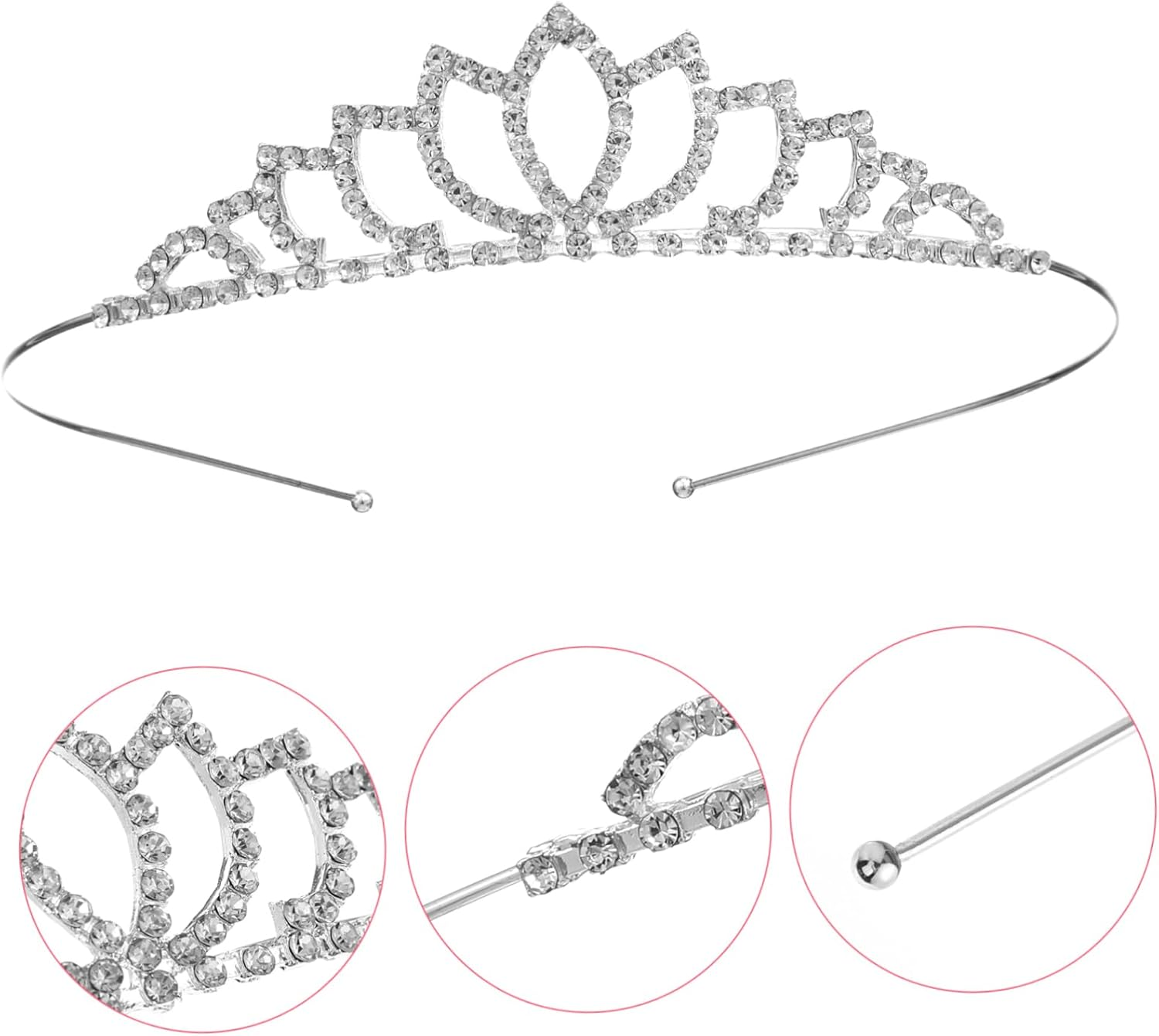 Rhinestone Bridal Hairband Tiara for Women and Cartoon Design Hair Clip Suitable for Weddings Engagements and Parties Elegant Material with Look image number 1