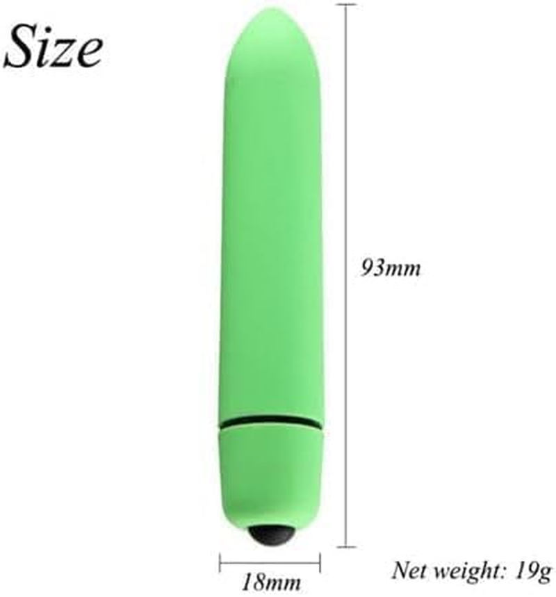 Mini 10-Frequency Pointed Frosted Long Bullet Vibrator Female Vibrator 10 Modes Silent Waterproof Bullet Massager Strong Mini Stick Portable Massage Ball for Women Pleasure Handheld Travel Pocket Personal Bullet Mini Size (Green) image number 3