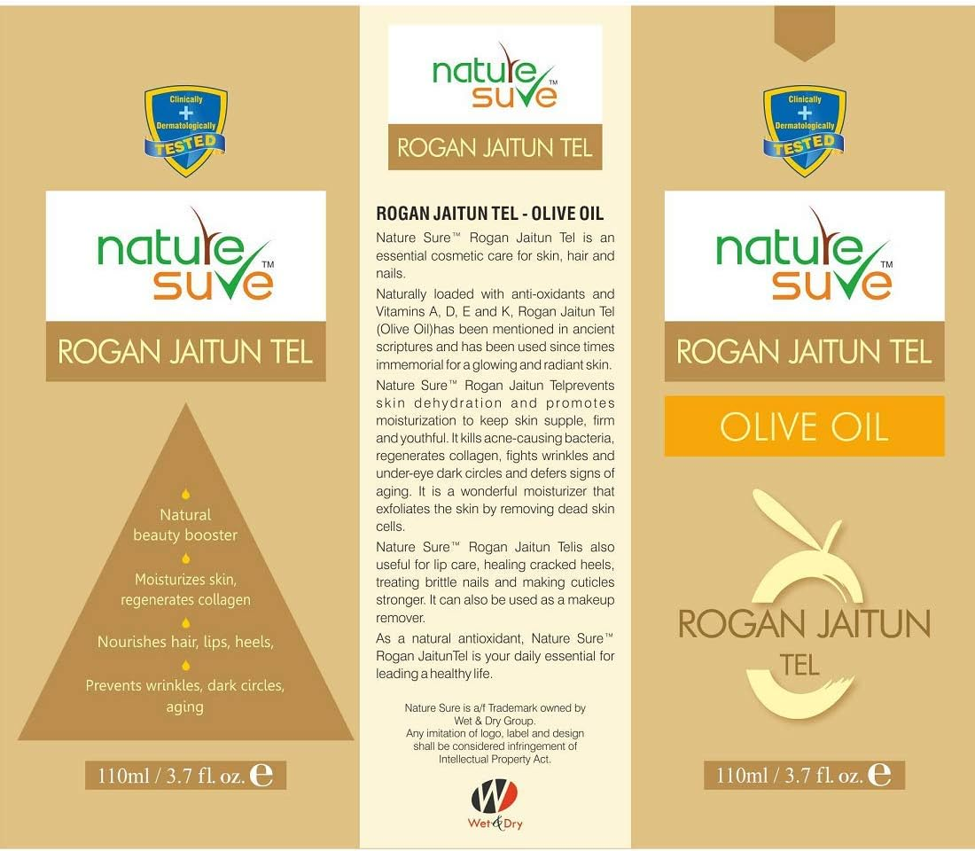Nature Suretm Rogan Jaitun Tail (Olive Oil) - 330Ml (3X110Ml) - for Skin, Hair and Nails image number 2