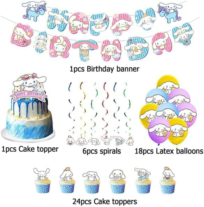 Cinnamoroll Decoration Birthday Sanrio Children'S Birthday Decoration Sanrio Balloons Decoration Sanrio Birthday Balloons Cinnamoroll Cake Topper Cinnamoroll Birthday Garland Sanrio Spiral Decorations image number 3