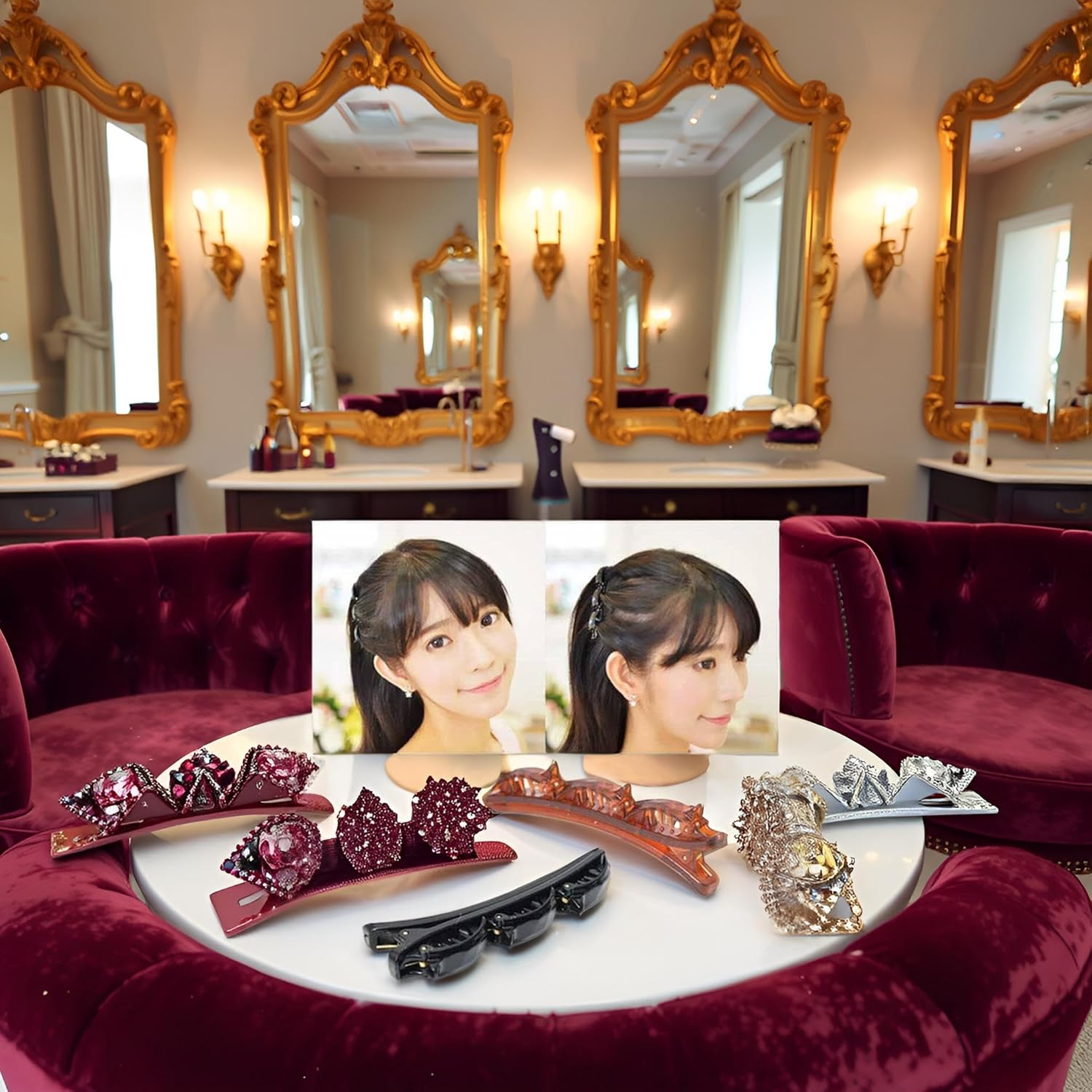 Pack of 2 Double Layers Twist Band French Braider Hair Tool Fashion Double Layer Band Twist Plait Clip Front Hair Clips Hairpin Headband Hair Accessories Beauty Tool image number 3