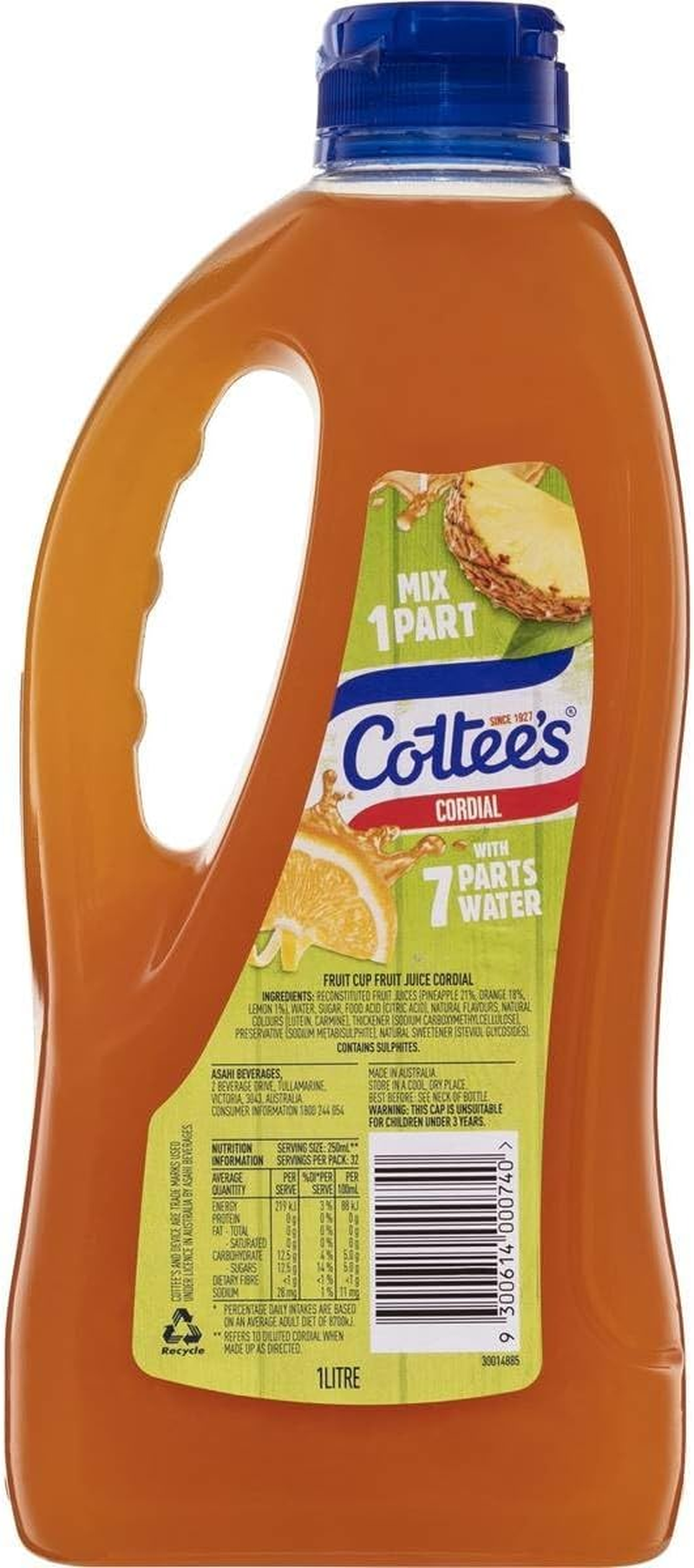 Cottee'S Cordial Fruit Cup Syrup 1 Liter image number 2