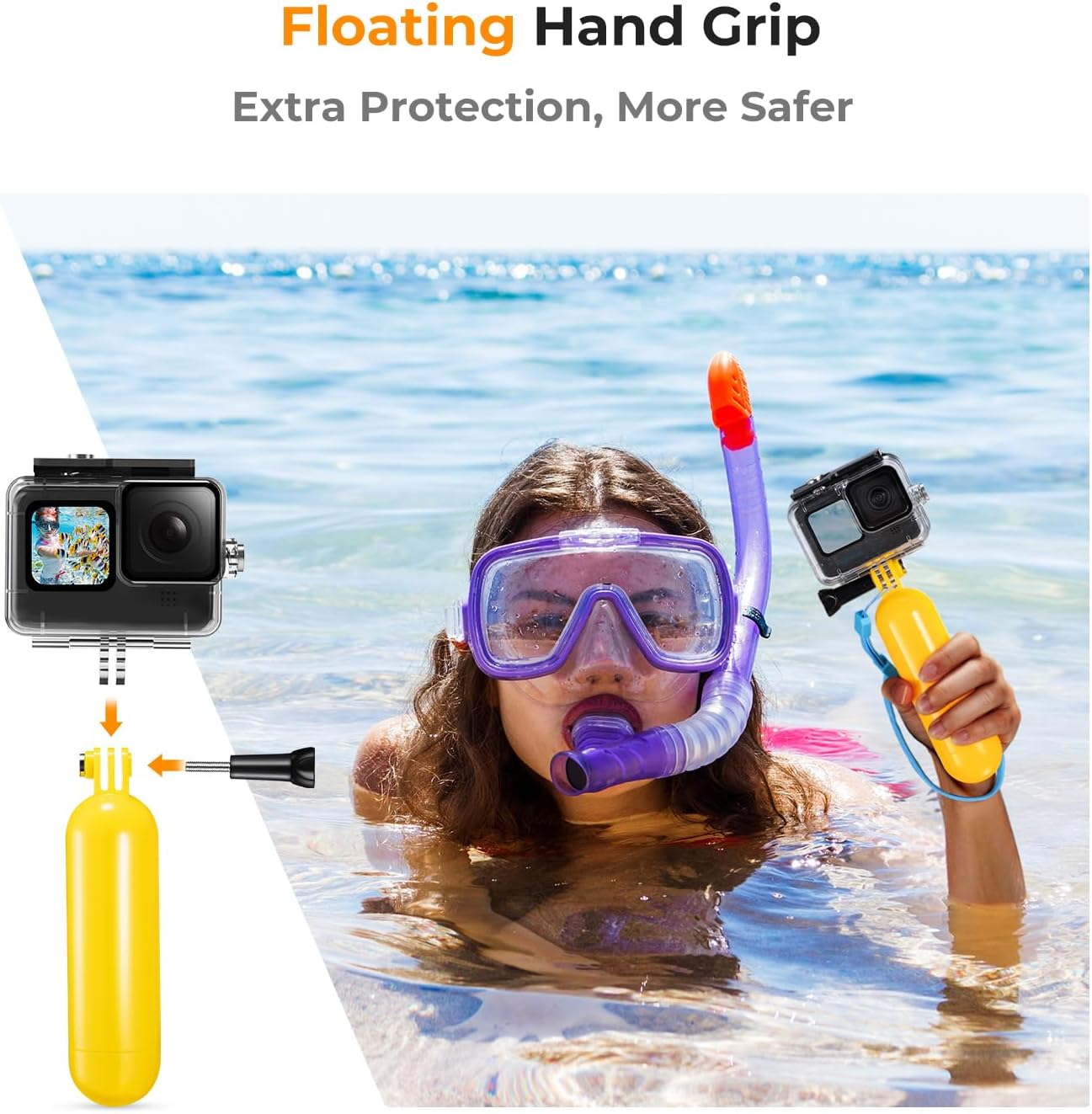 K&F Concept Waterproof Case with Dive Filters Compatible with Gopro Hero 12/11/10/9 Black, Protective Underwater Dive Housing Case Accessories Kit Bundle image number 2