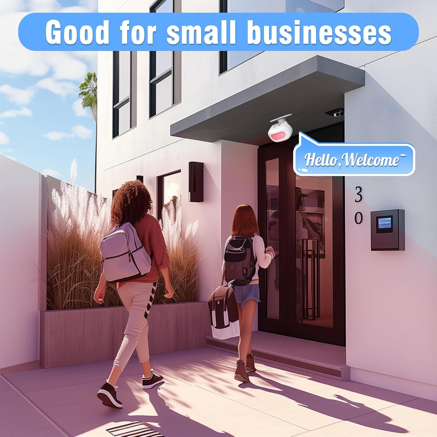 DAYTECH Motion Sensor Door Chime, Wireless Doorbell for Business Entry with 3 Working Modes Welcome Infrared Motion Sensor Detector Caregiver Reminder for Elderly, 1 Receiver 1 Transmitter