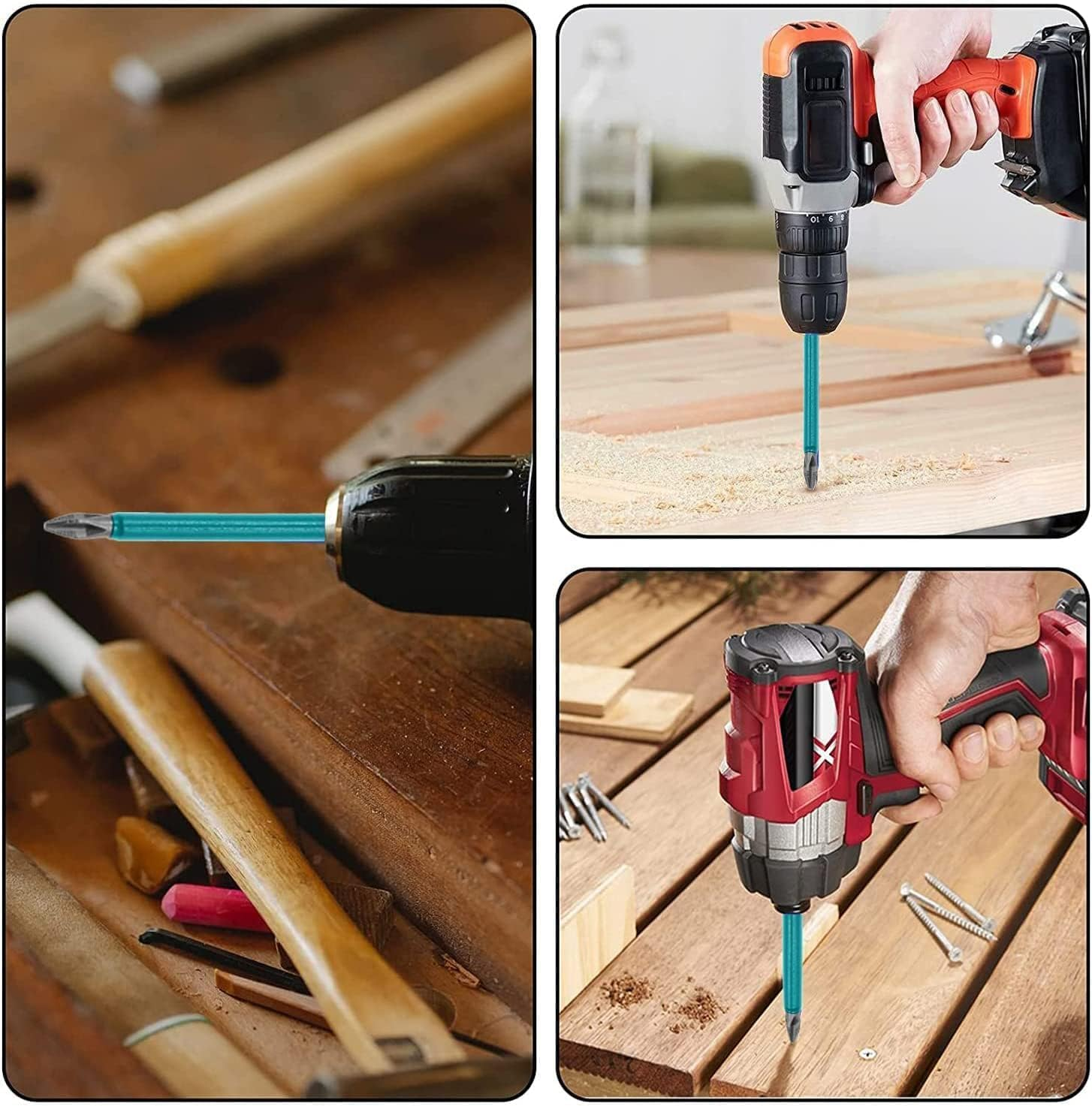 KEWAYO 10Pcs Magnetic Phillips Head Screwdriver Bit Set, PH2, 1/4 Inch Hex Shank, Anti-Slip, 70Mm Length image number 3