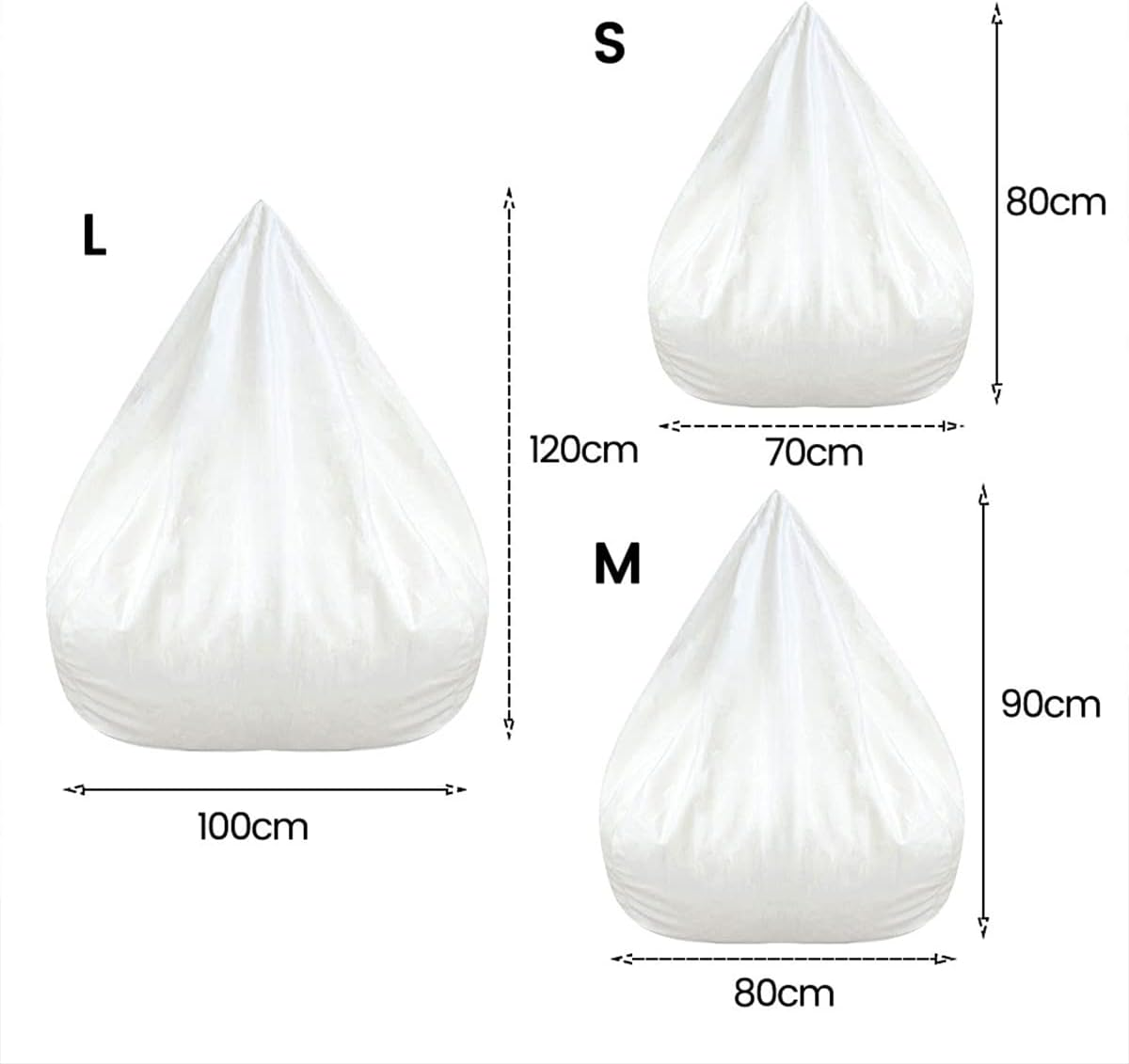 ZJMCAJY Bean Bag Cover, Easy Cleaning Inner Liner, Removable Washable Fit 100X120Cm, Zipper Opening, No Filler (1Pcs 100X120Cm) image number 2