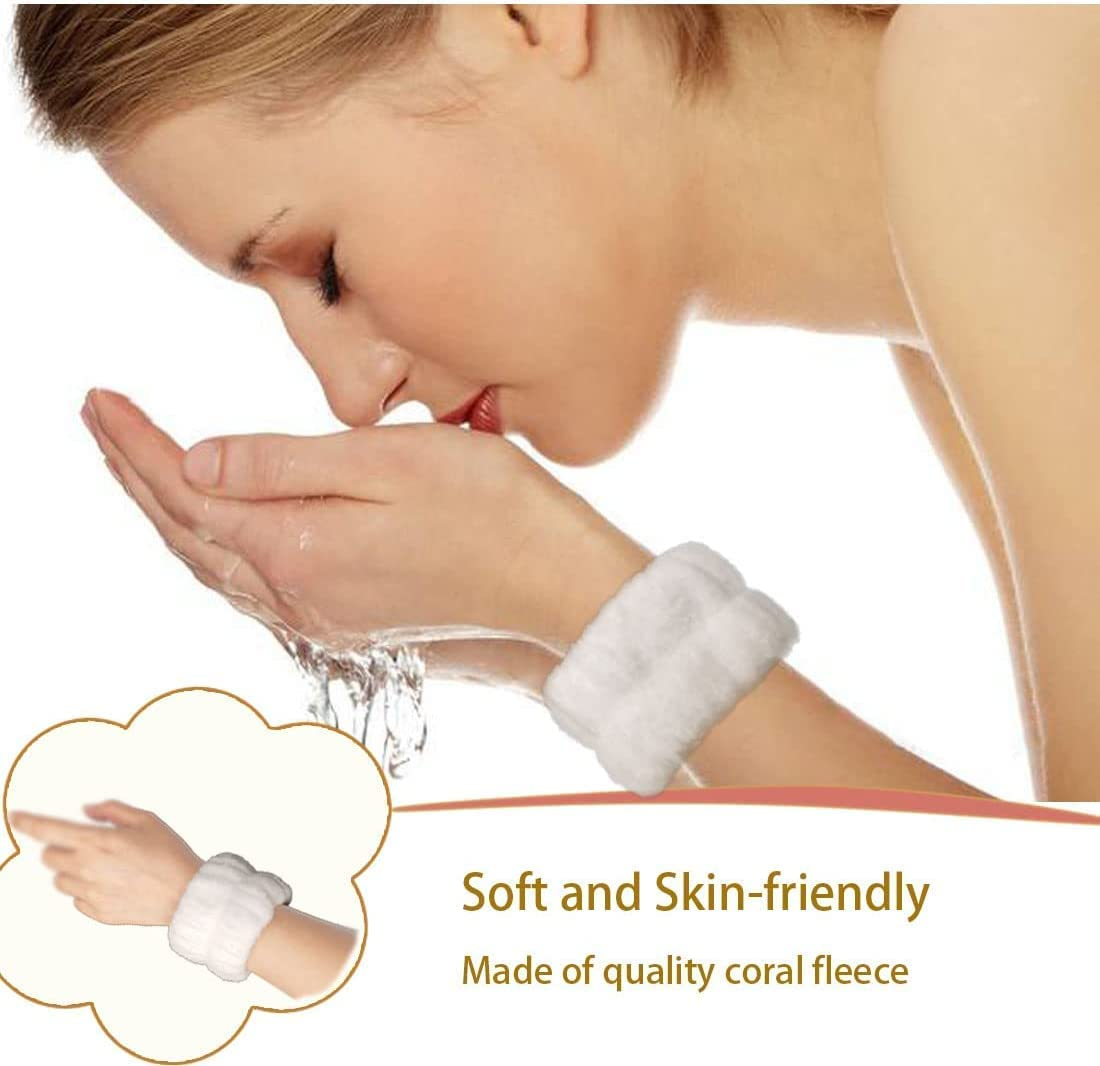 Microfiber Wrist Wash Towel Band, 4Pcs Face Wash Wristbands image number 5