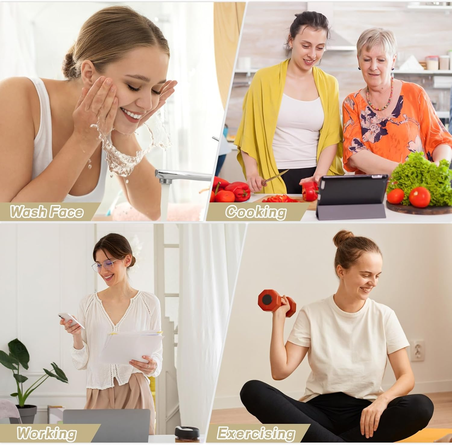 Obeoby 100PCS Black Hair Ties, Seamless Hair Ties Ponytail Holders Elastics Hair Accessories for Women Girls, 1.5 In image number 7