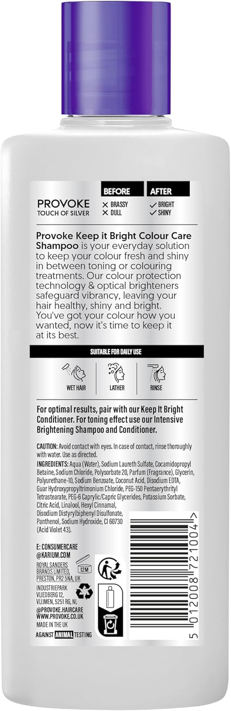 PRO:VOKE KEEP IT BRIGHT SHAMPOO 400ML image number 1