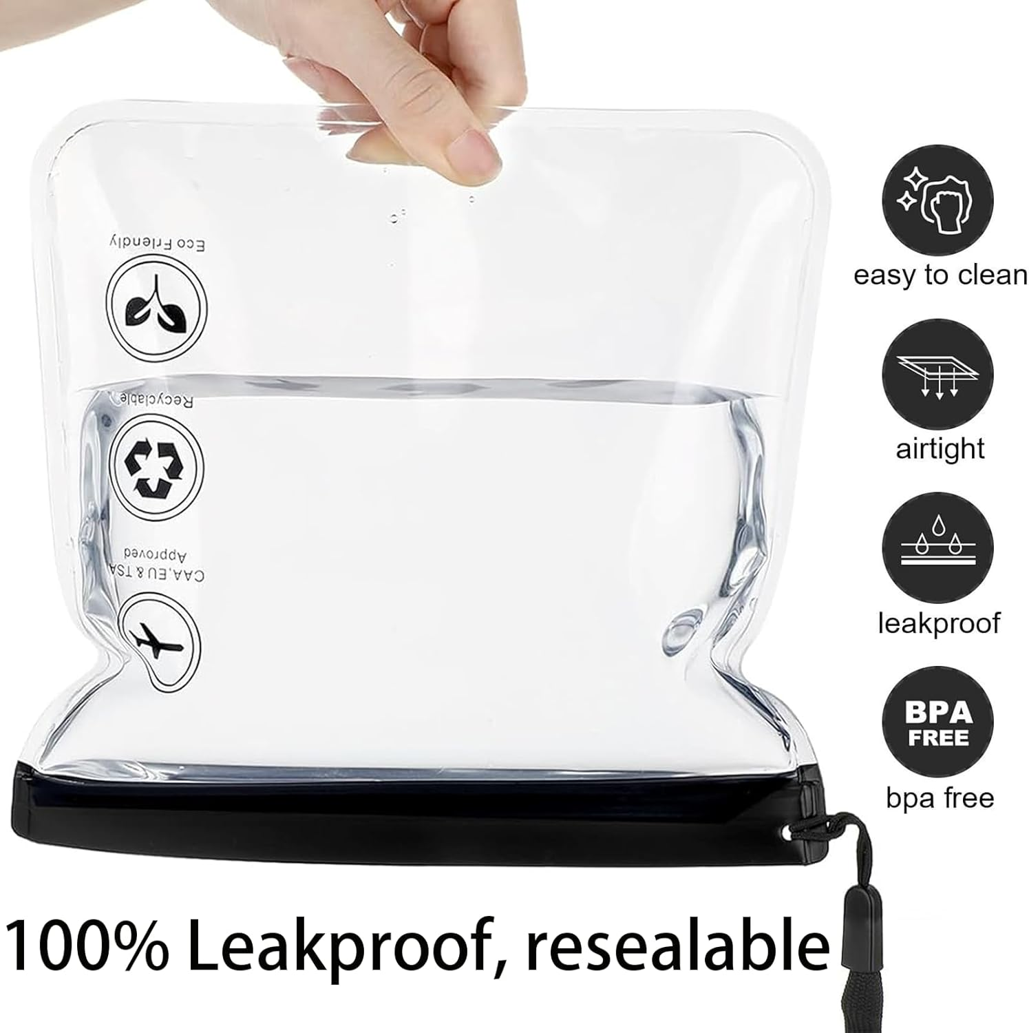 4Pcs TSA Approved Clear Travel Toiletry Bags Waterproof Toiletry Bag 20X20Cm,Airport Airline Compliant Transparent Bag,For Liquids, Makeup | Travel-Friendly & Portable Cosmetic Storage image number 5