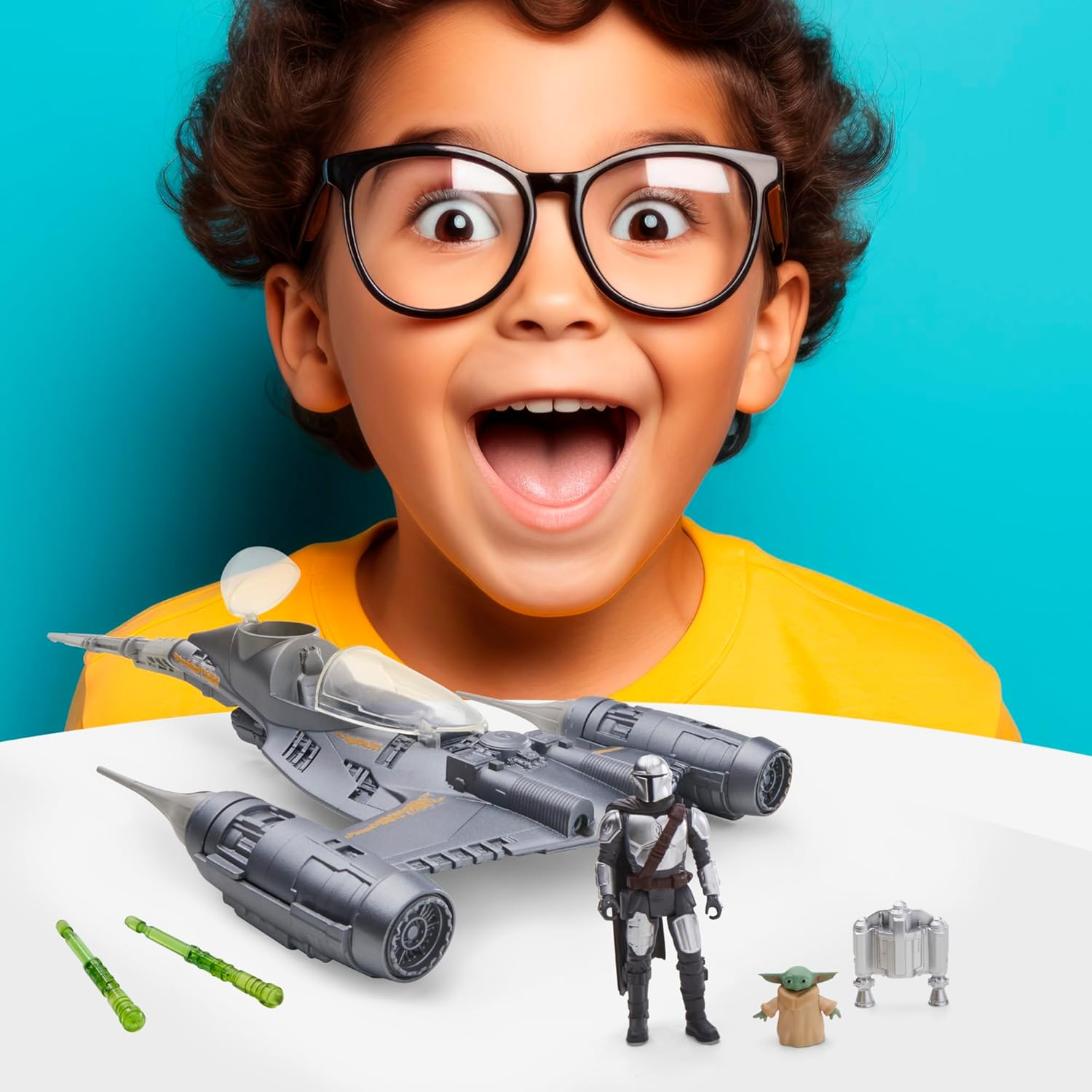 Star Wars Epic Hero Series the Mandalorian'S N-1 Starfighter Ship, 4-Inch Scale Grogu & Mandalorian Action Figures, Toys for Boys & Girls Ages 4+ image number 5