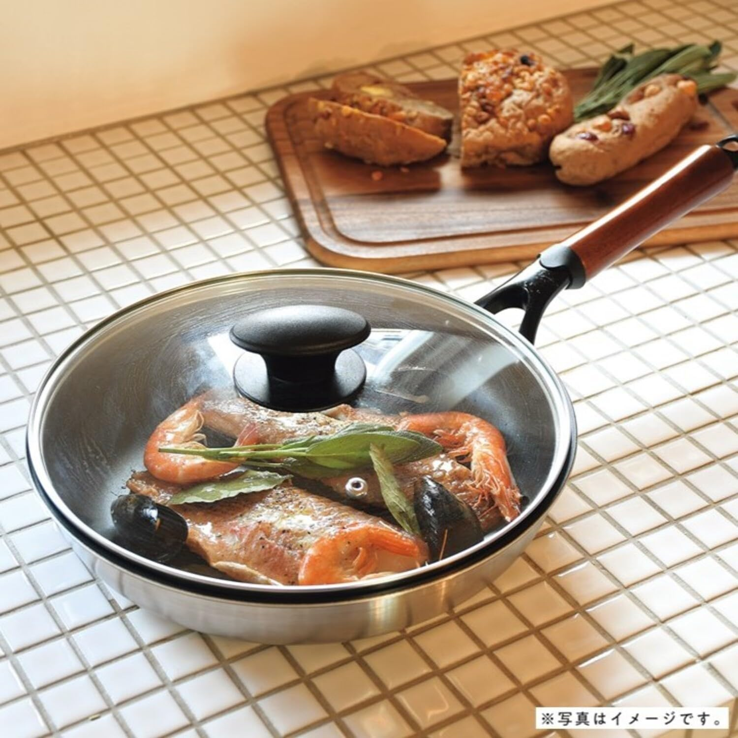 Pearl Metal Cook plus HC-256 Glass Lid, for 6.3 Inches (16 Cm), Full Physical Strengthening, with Steam Holes image number 4