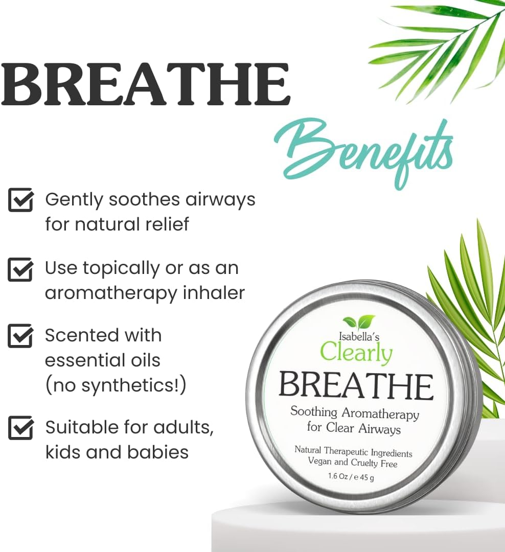 Isabella'S Clearly BREATHE Aromatherapy Chest Balm | Natural Essential Oil Rub with Eucalyptus, Peppermint & Chamomile | Plant-Based, Vegan & Cruelty-Free | Made in USA image number 3