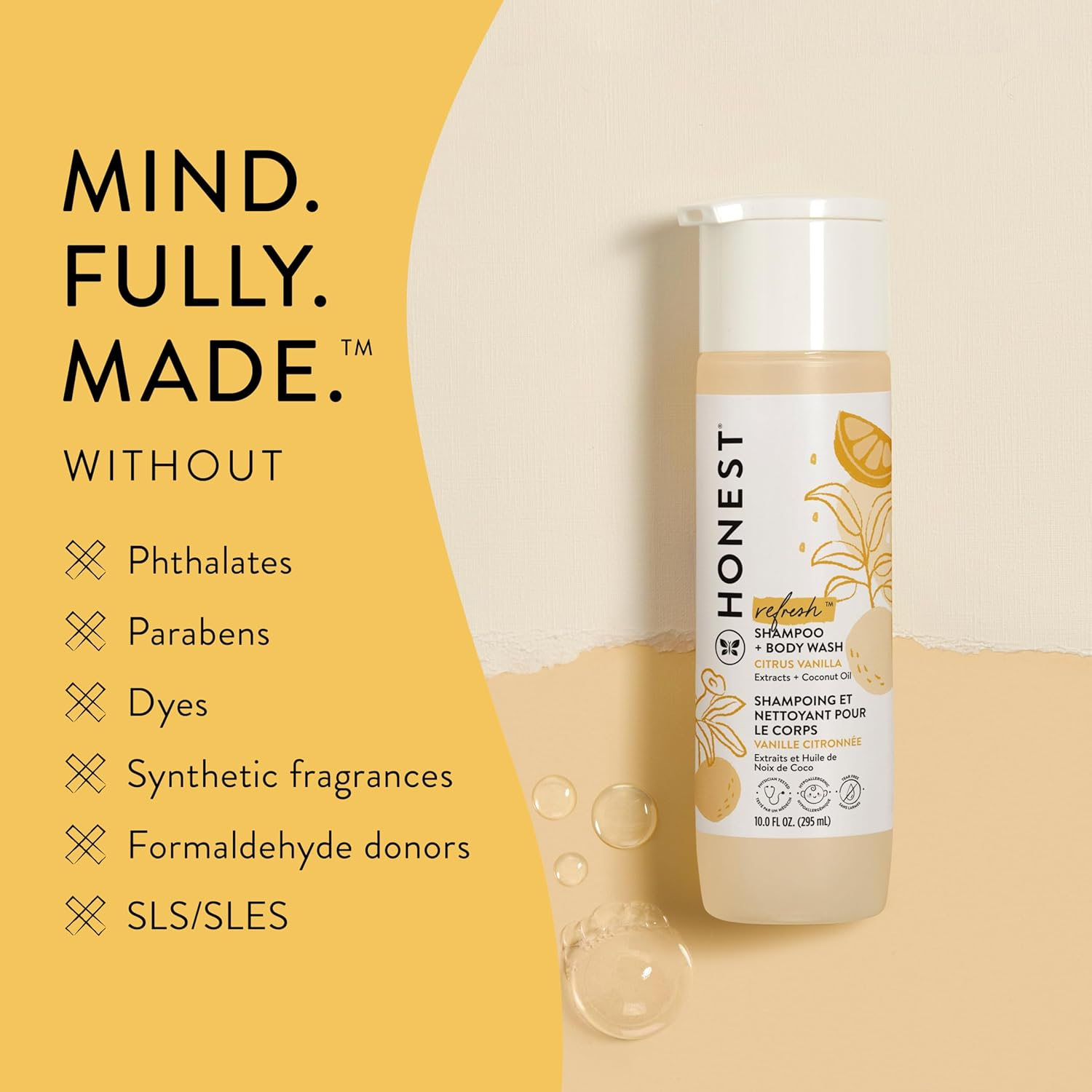 The Honest Company Perfectly Gentle Shampoo and Body Wash, Sweet Orange Vanilla image number 2