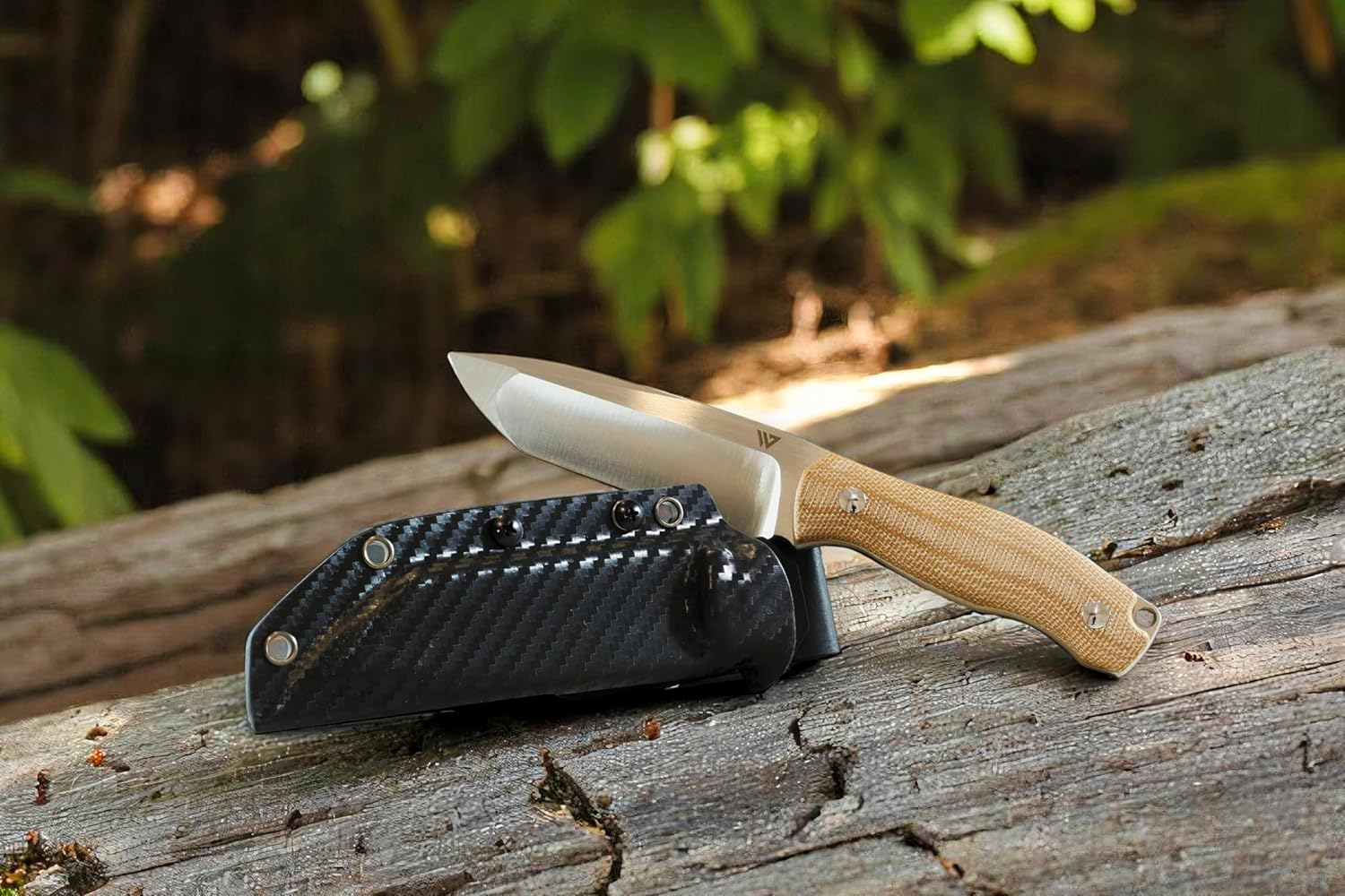 Wilora Crest Drop Point Knife &ndash; Full Tang Fixed Blade with Kydex Sheath and Linen Micarta Handle &ndash; Outdoor Survival, Bushcraft & EDC Knife image number 5