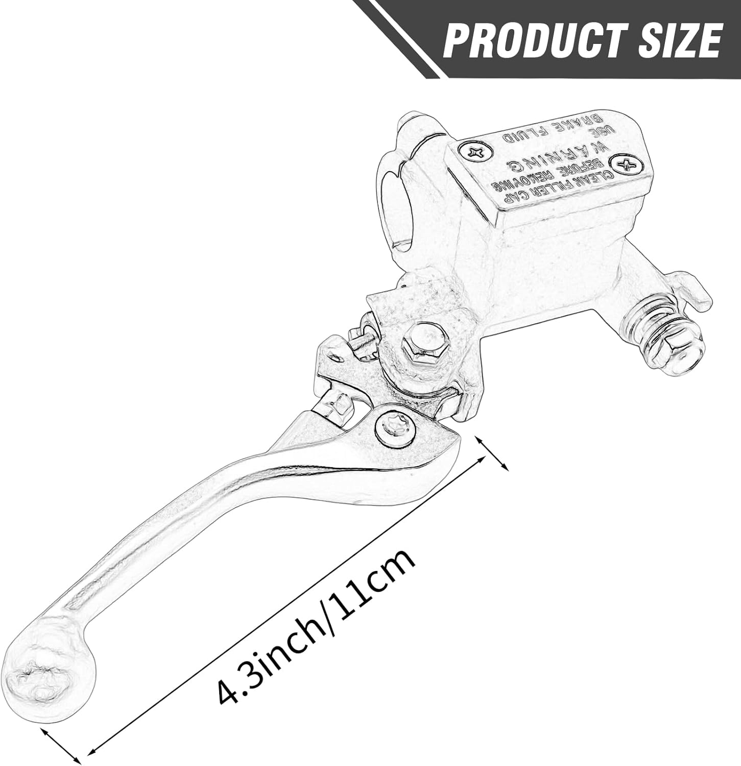 Aynaxcol 5XC-W2587-00-00 Front Brake Master Cylinder, Replacement for Yamaha YZ250F 2007-2025 YZ450F YZ250 YZ125 2008-2025, Replaces 5XC-W2587-00-00 image number 3