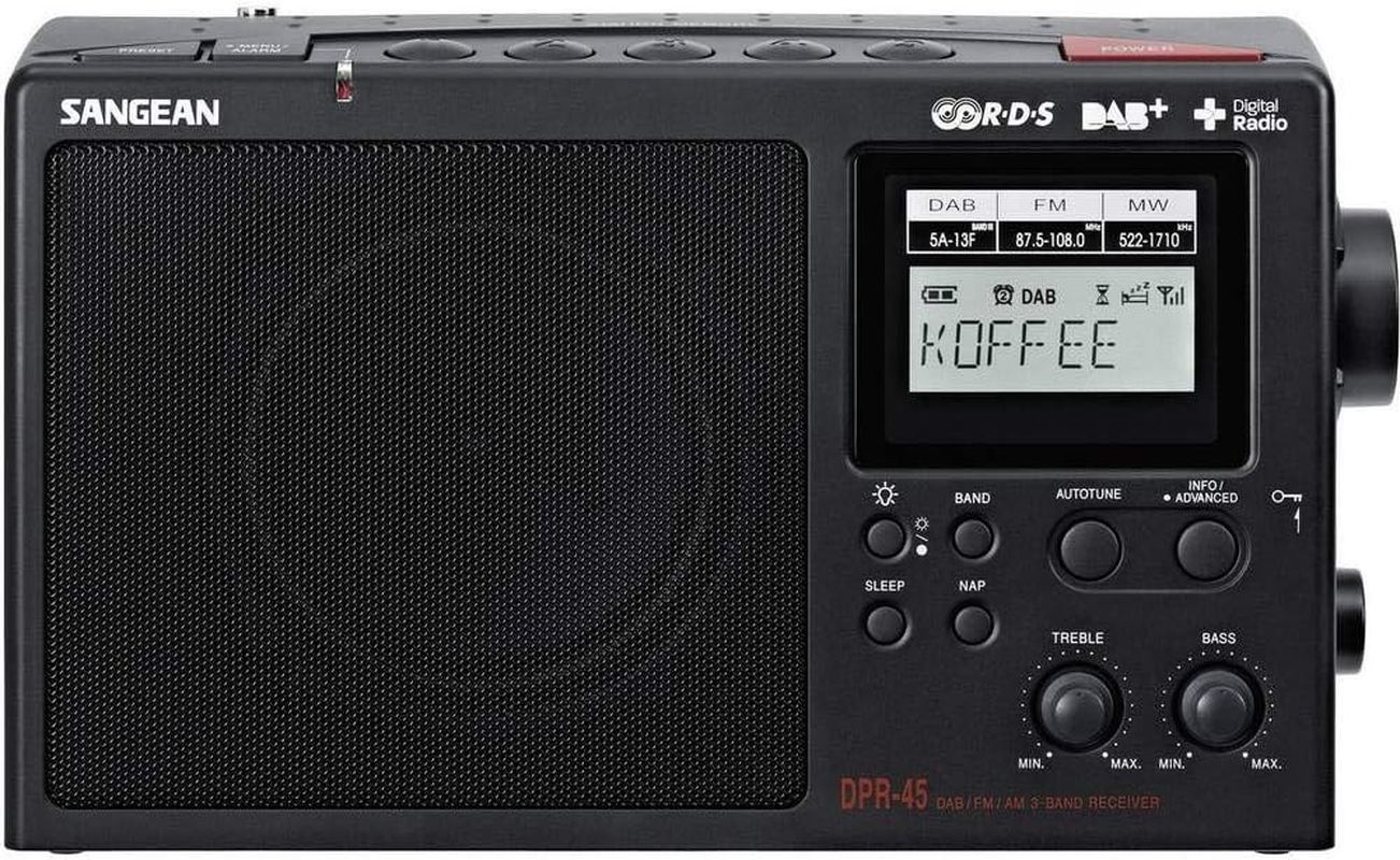 Sangean DPR45 DAB+/AM/FM Radio, Black image number 1