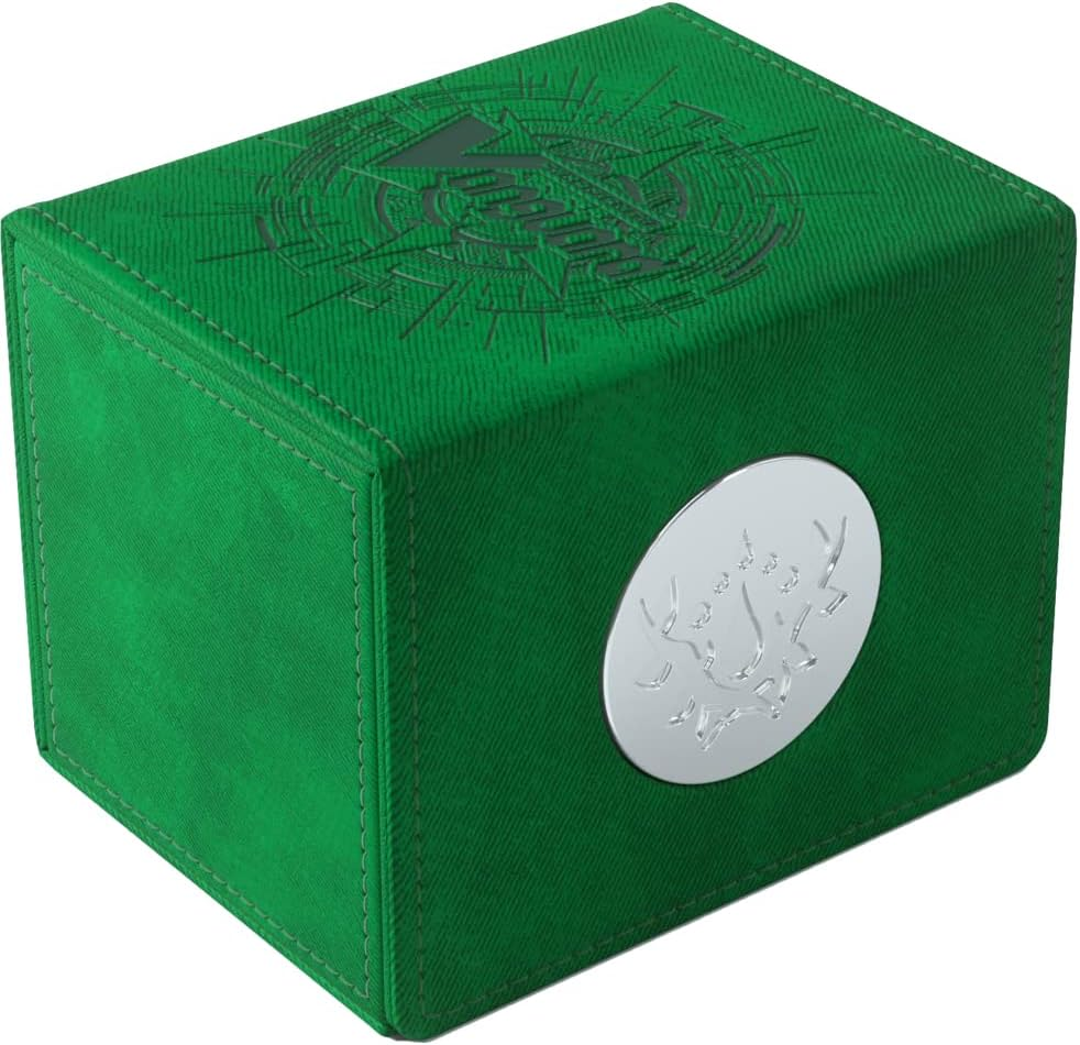 Gamegenic Cardfight!! Vanguard Nation'S Vault | Premium Deck Box | Holds up to 50 Double-Sleeved Cards | Extra Drawer for Power Counters and Accessories | Dark States - Blue Color | Made