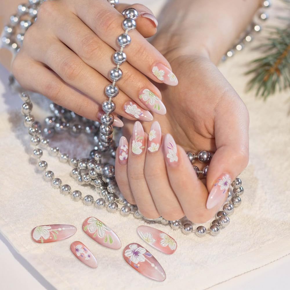 Woration Nail Art Decorations Accessories Supplies Stickers Self-Adhesive Nail Decals 5D Stereoscopic Embossed Flower Leaf Carving Design for Women Girls DIY Craft image number 2