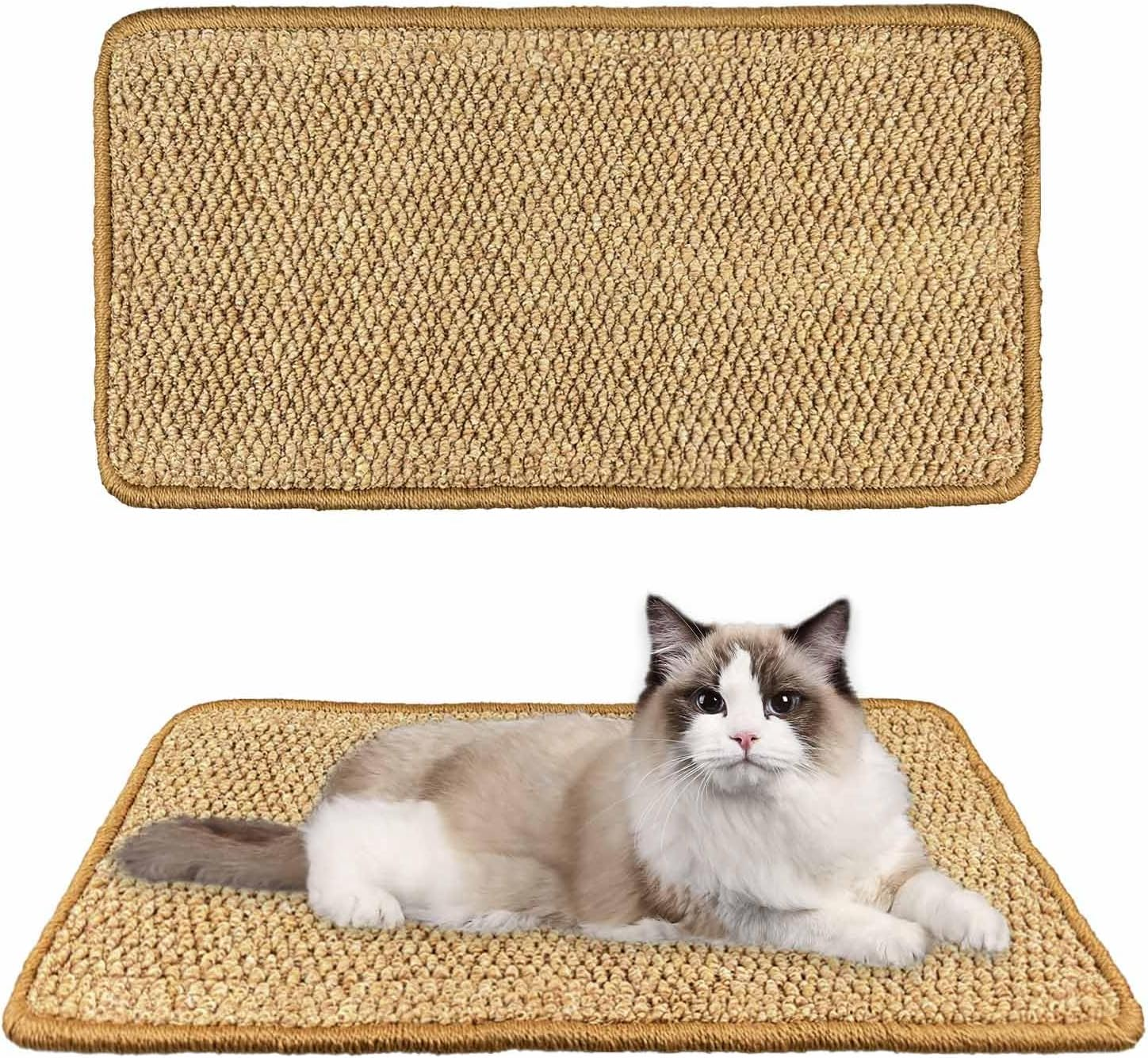 Wall Scratching Mat, 2 Pieces Cat Scratching Mat, 50 X 25 Cm, Natural Cat Scratching Mat, Wall, Free from Chemicals, Sisal Carpet, Cats, Cat Scratching Mat for Sofas, Wall and Bed image number 2