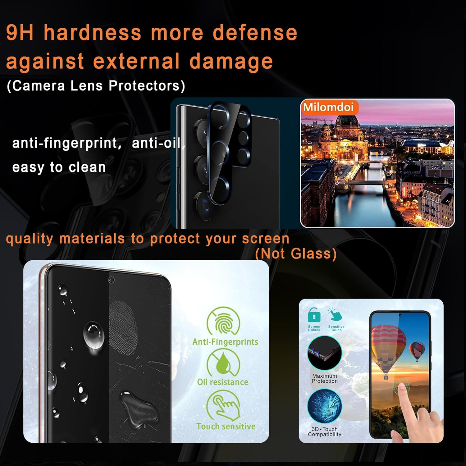 5In1 Magnetic Clear Case for Samsung Galaxy S23 Ultra, Compatible with Magsafe, Shockproof Protective Clear Hard TPU Phone Cover, 2 Pcs Camera Lens Protector & 2 Pcs Soft Screen Protector Transparent image number 4