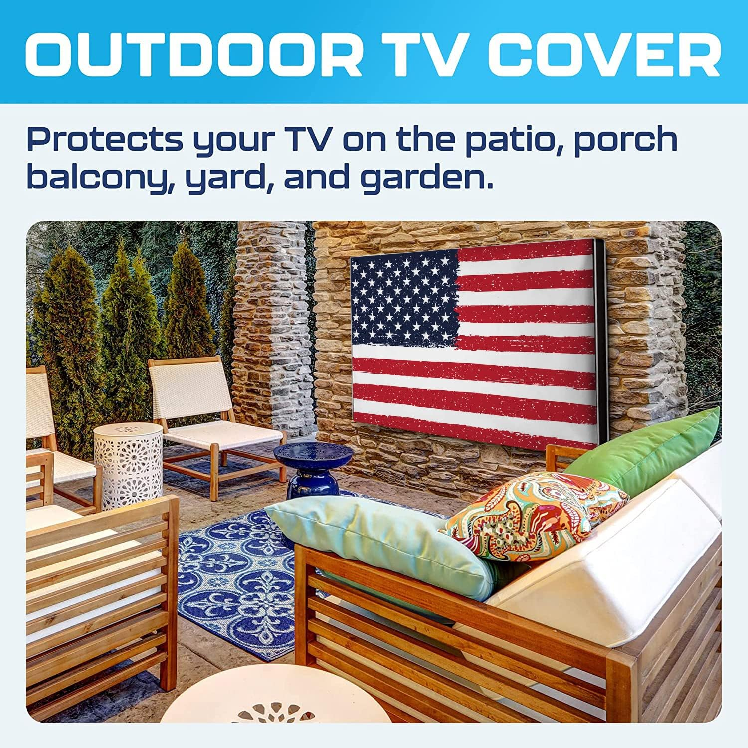 Garnetics Outdoor Tv Cover 43 Inch Waterproof and Weatherproof TV Covers | Outdoor TV Enclosure | Smart Shield TV Screen Protector for outside TV | Cover for Moving | TV Display Protectors image number 7