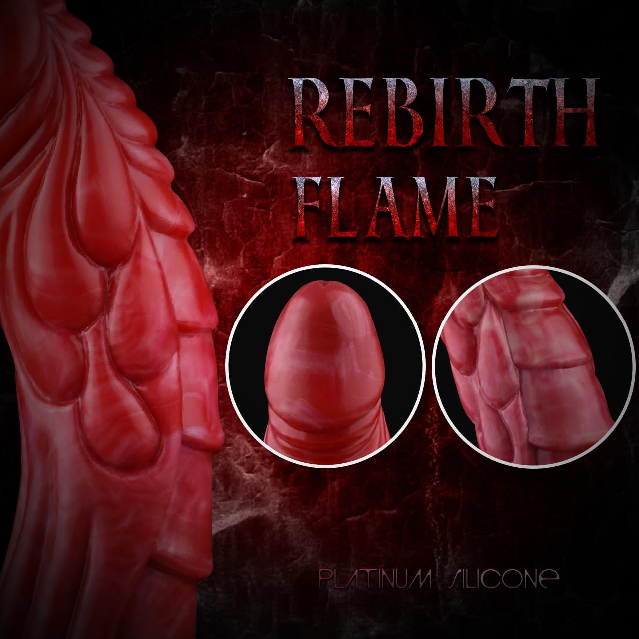 NNSX "Lauren" Textured Curvy Dildo, Fantasy Creature Sextoy for Hotspots Sensual Stimulation, Sexually Gratification Device for Vaginal Maturbation or Anal Play (Ignitus)