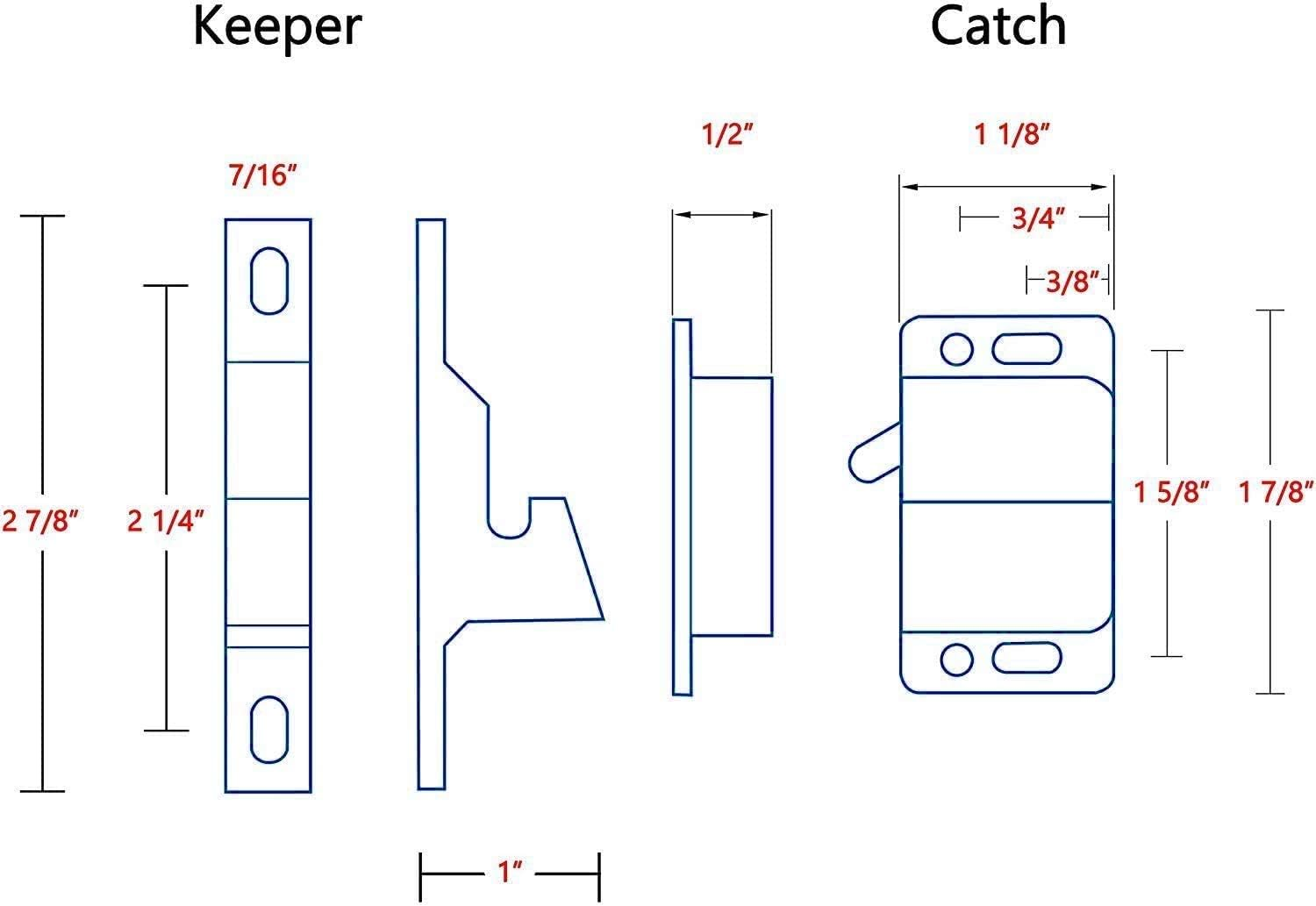 12 Grabber Catches 10 LB Pull Force Cabinet Doors Push to Close Latch RV Drawer Latches and Catches Hardware Baby Proof for Camper, Home, Kitchen, Bathroom, Office image number 5