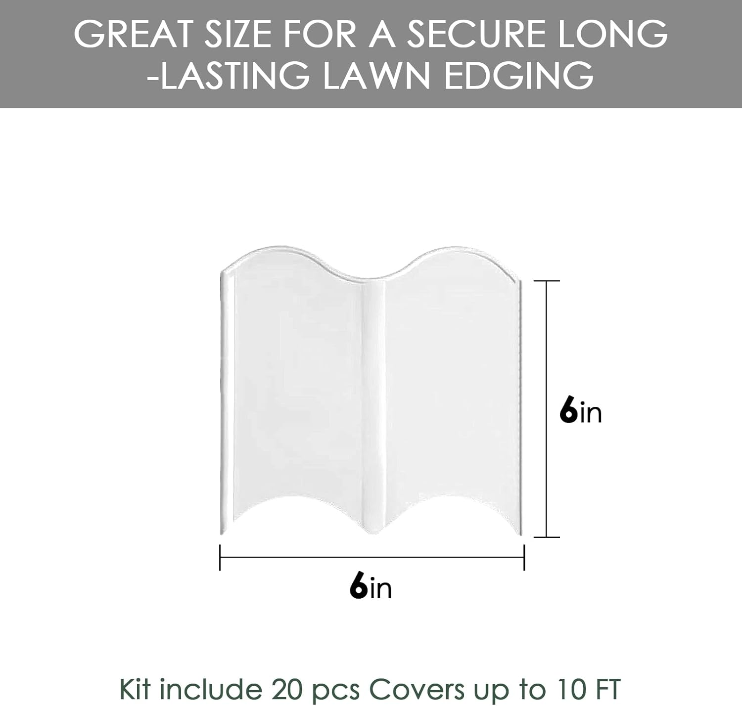 20PCS Interlocking Landscape Garden Lawn Yard Edging Border, Plastic Decoration Landscaping Edging, Flexible Fence Border for Gardens, Courtyards, Parks, Landscape (White) image number 1