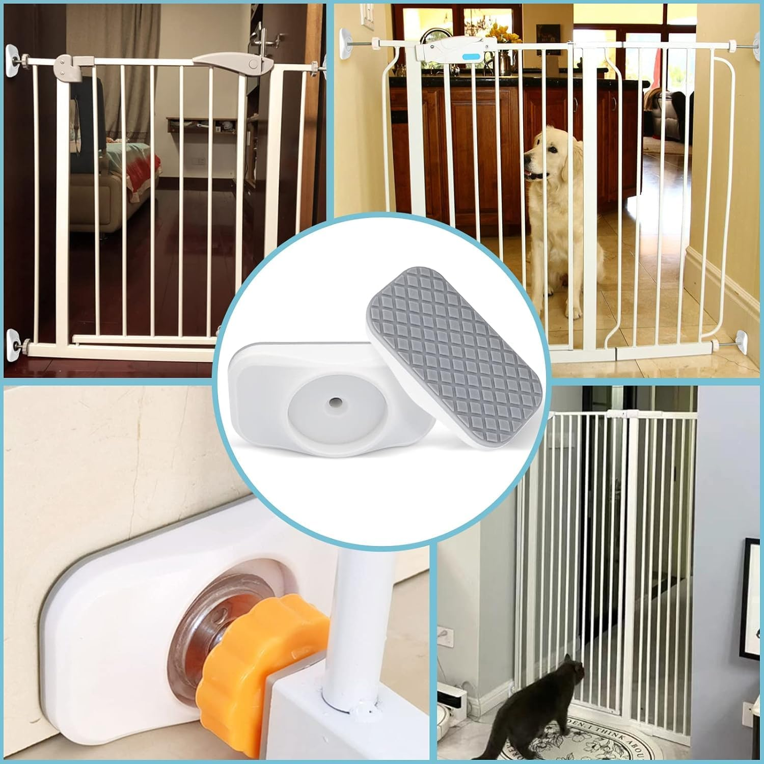 JIUDONE 4 Pack Baby Gate Wall Protector,Wall Saver Stair Gate Wall Protector for Baby Gate Extension Stair Gate Extension Baby Gate Wall Protector for Protecting Babies & Pets Safety - Rounded Corners