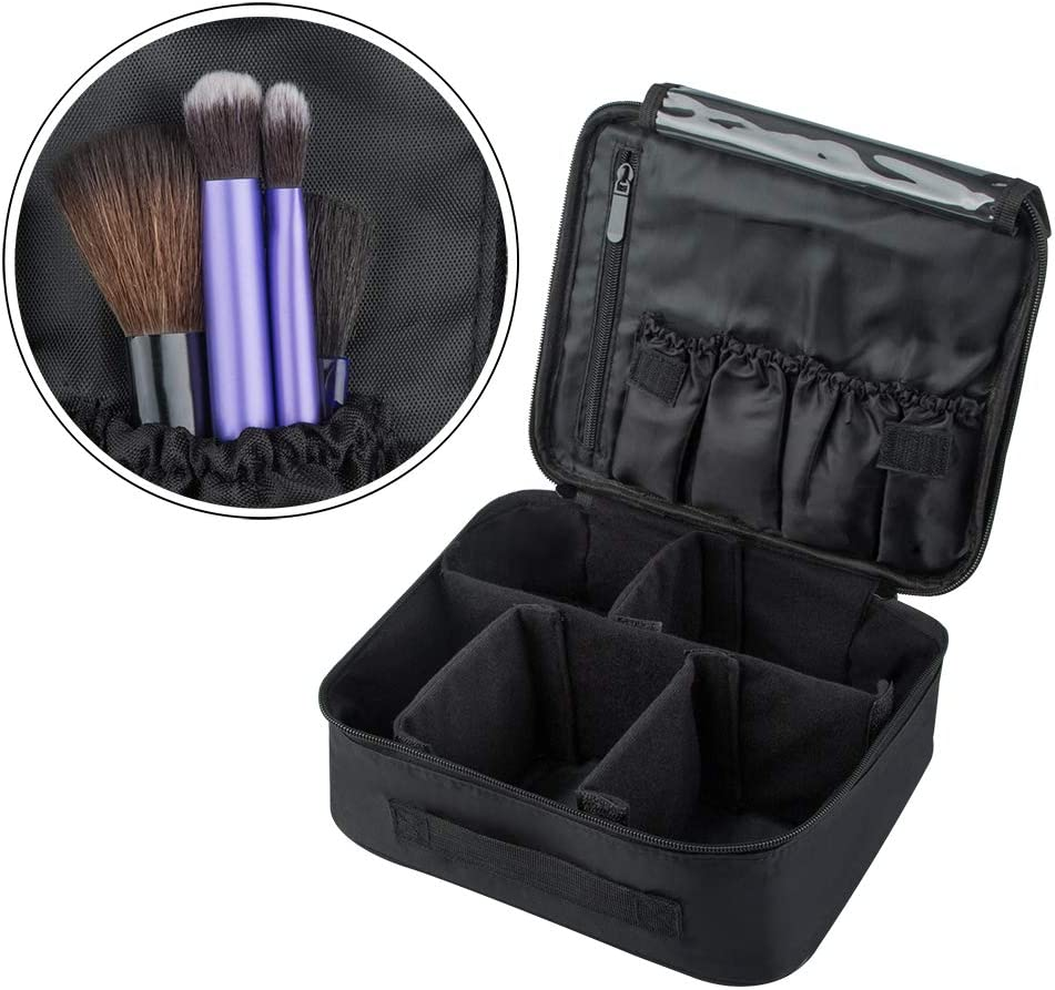 Travel Makeup Case, Sourceton Professional Cosmetic Makeup Bag Organizer Makeup Boxes with Spaced Cosmetic Bag image number 3