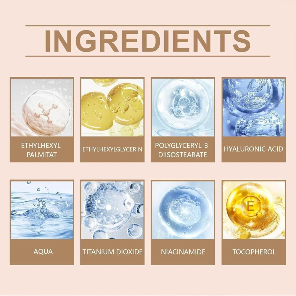 BB Tinted Care Primer with Brush,Bb Cream Tinted Moisturizer with Broad Spectrum,Bb Tinted Moisturizer,Hydrates & Smooths Your Skin,Brightens,Suitable for Women (Natural, 1Pcs) image number 2