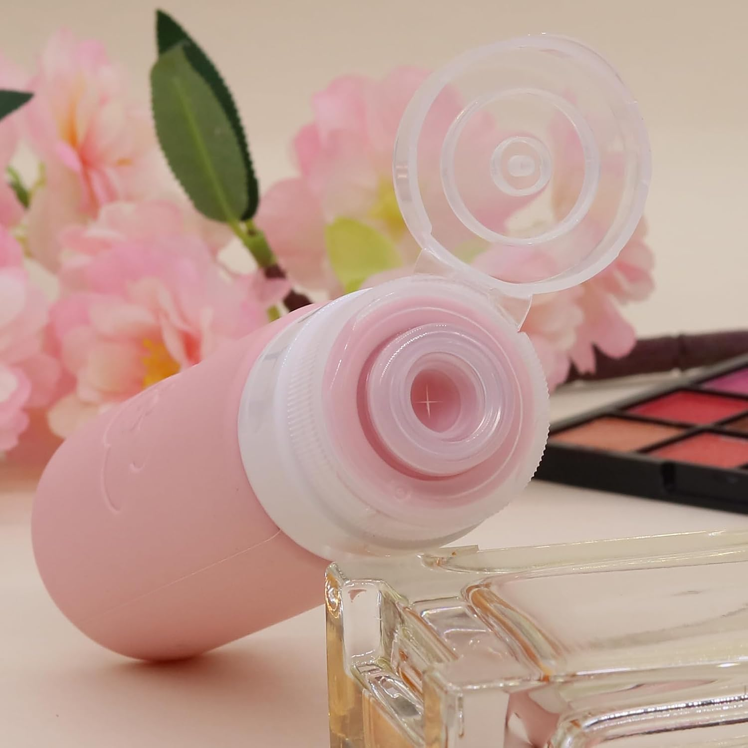 100Ml Silicone Travel Bottles for Toiletries, 4 Pack Leak Proof Refillable Squeezable Containers with Clear Zipper Bag and Labels, Portable Travel Essentials 3Oz for Shampoo Conditioner - Blue-Grey image number 2