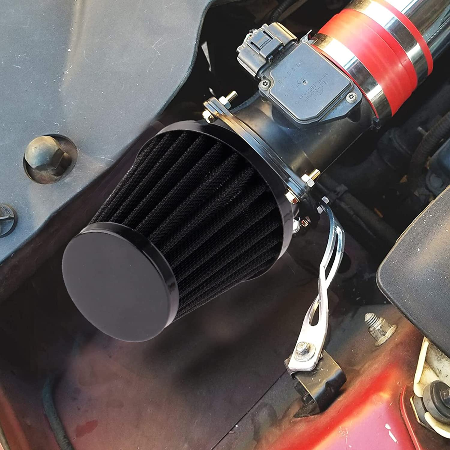 Mtsooning Universal Motorcycle Air Filter, 50Mm Motorcycle Cone Intake Breather Cleaner Replacement for ATV Kart Dirt Pit Bike Motorcycle, Scooter, Minibike image number 6