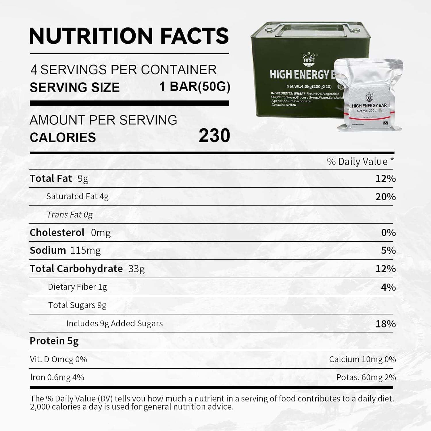 Emergency Food Ration Bars, Survival Food with Tin Box, Long Self Life Survival Tabs Supply for Outdoor Camping Emergency Snowstorm Earthquake Disaster Preparedness Kit image number 6